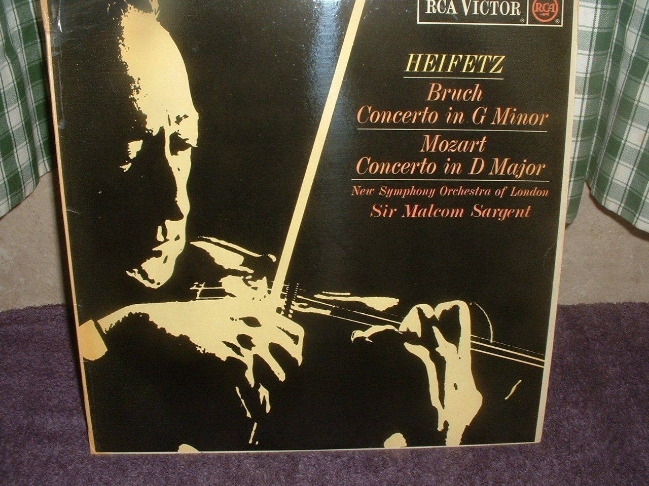 Heifetz Bruch Mozart Violin Concertos RCA Living Stereo UK LP SB6527 EX/VG+