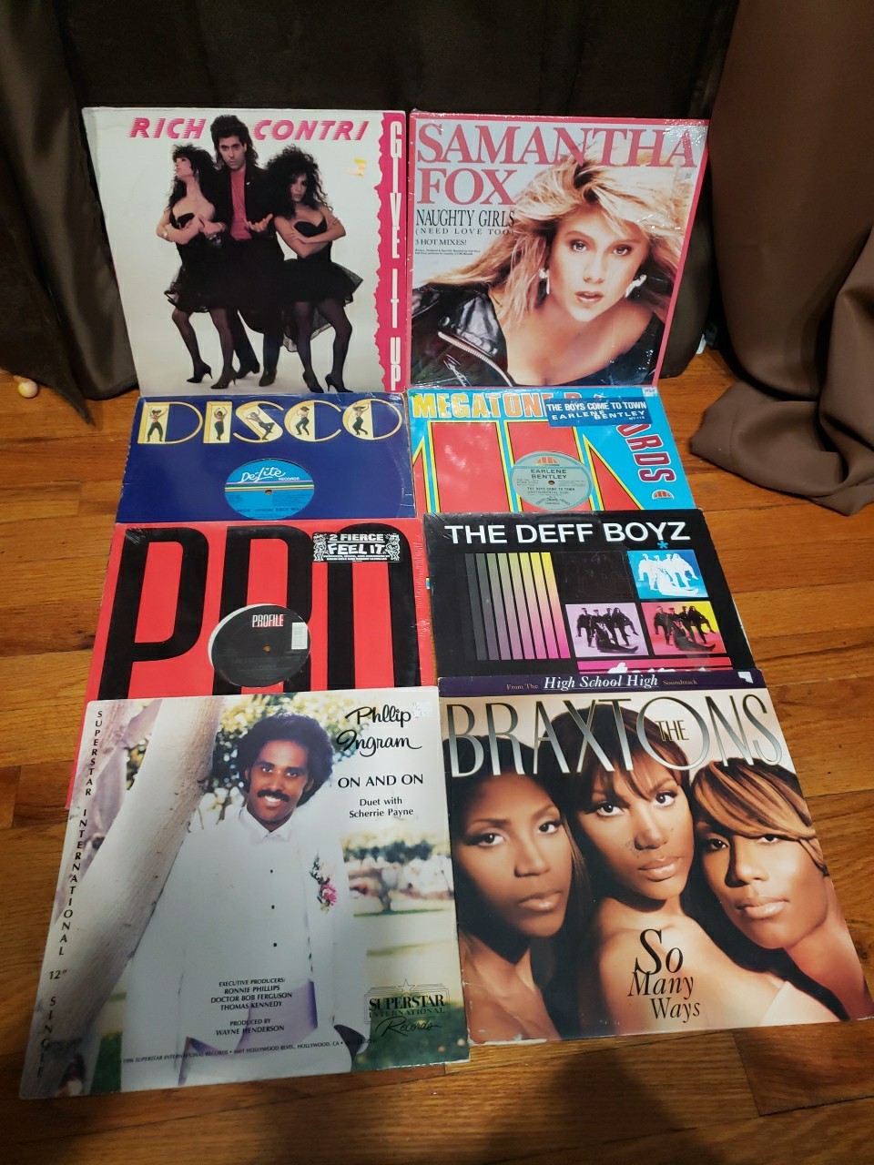 Lot 8 Freestyle Hi NRG Hip Hop R&B Vinyl Records 12″ DJ Club Contri Fox Braxtons