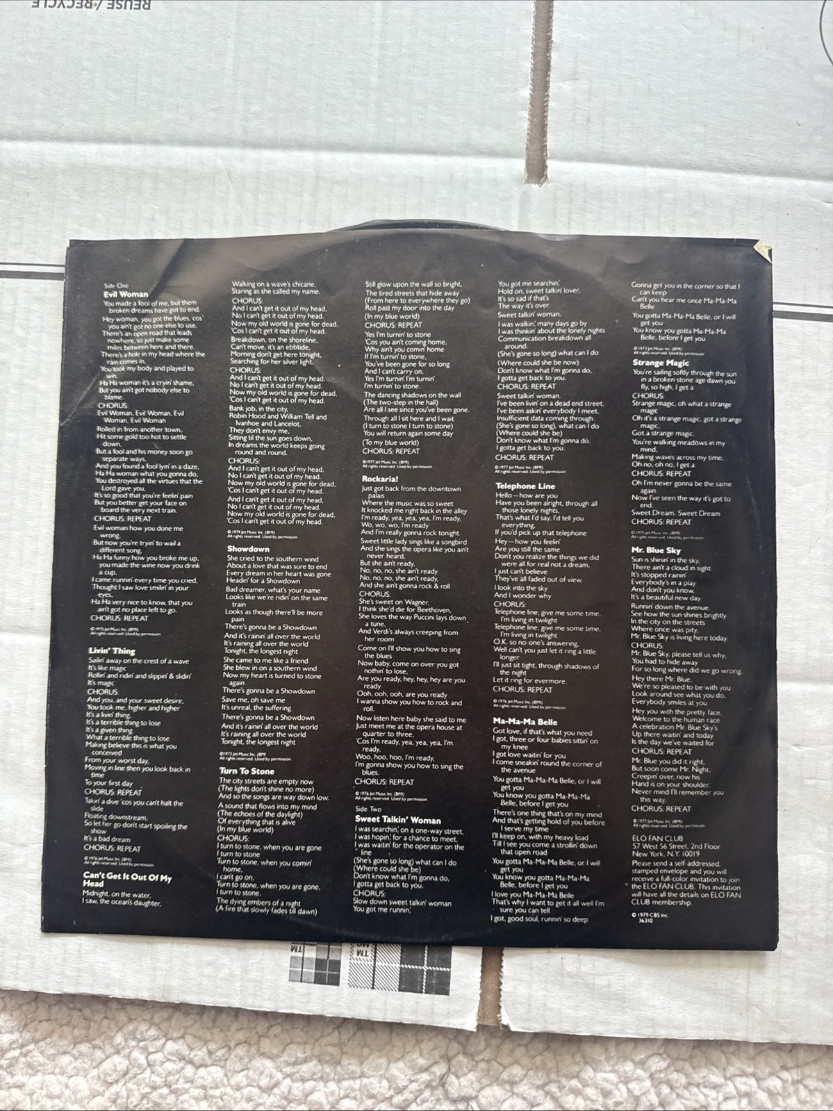 Electric Light Orchestra – ELO’s Greatest Hits LP Jet 1979 Pressing