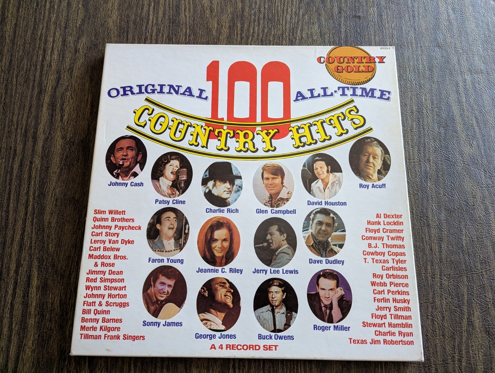 COUNTRY GOLD RECORDS 100 All-Time Original Country Hits 4 LP Record Set NM