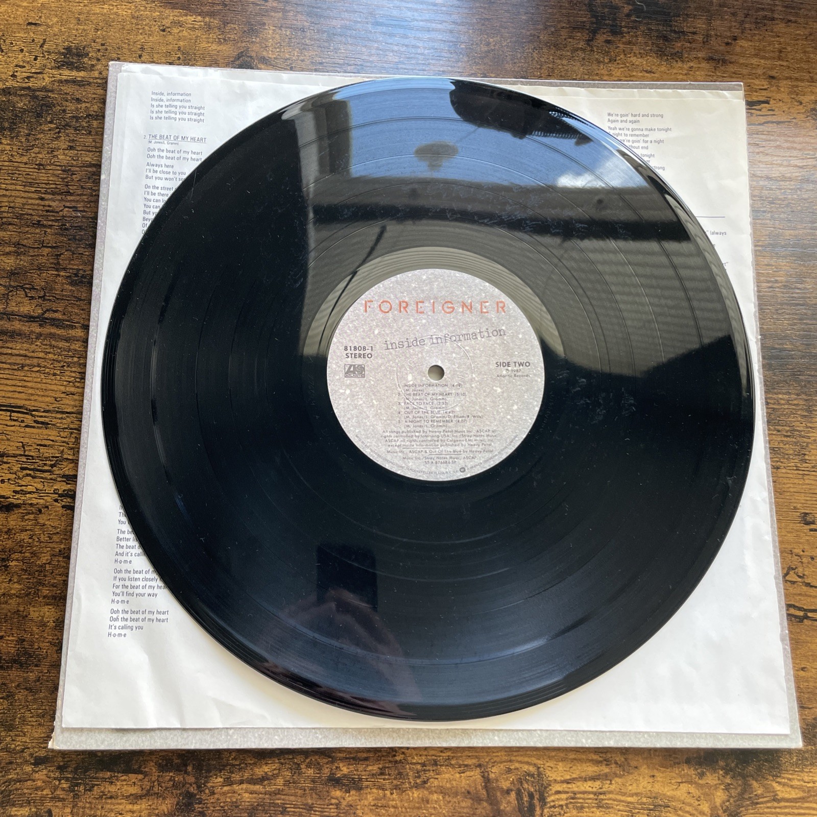 Inside Information [LP] by Foreigner (Vinyl, Atlantic USA) 1987