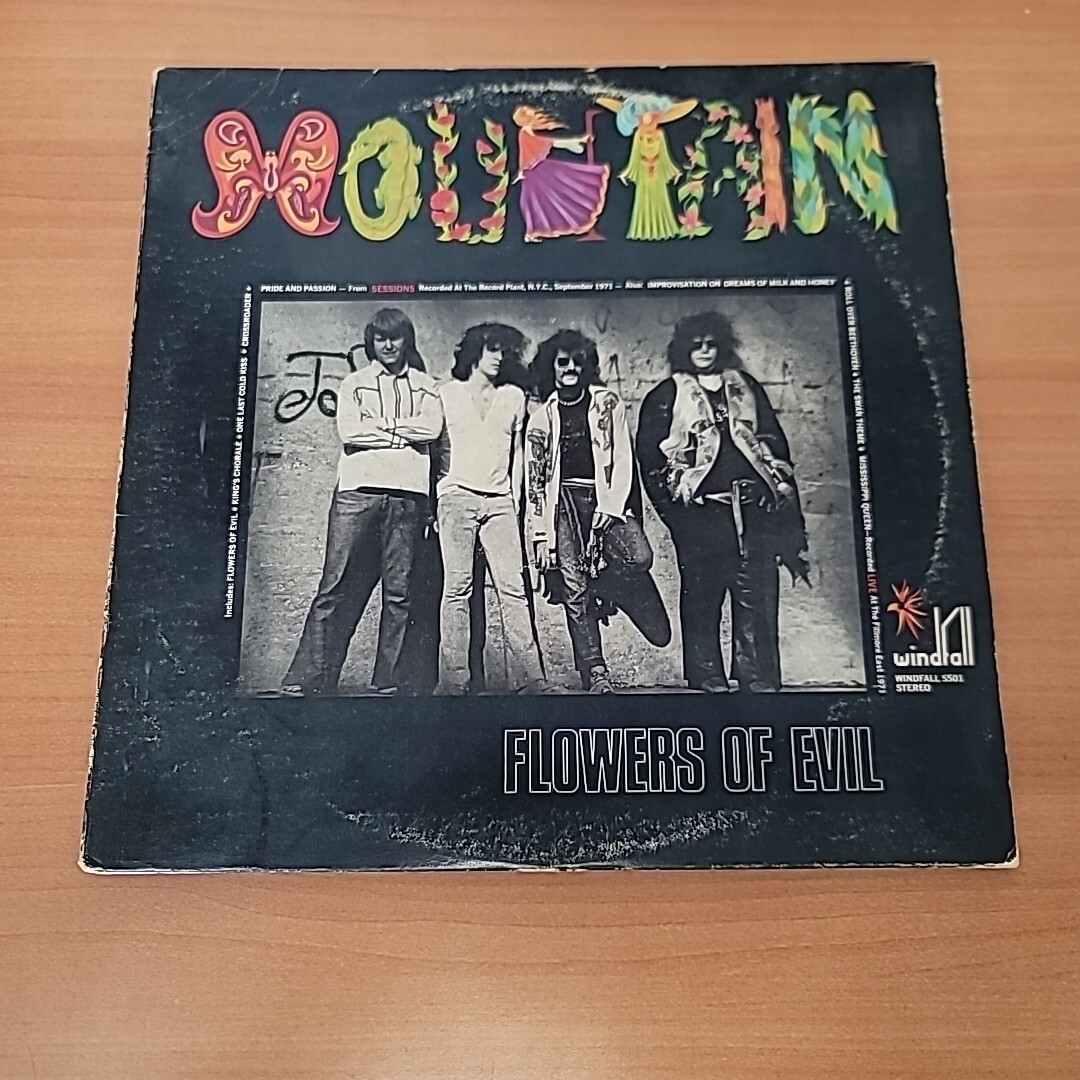 Mountain Flowers of Evil Vinyl Lp 1971 Windfall 5501 TESTED VG+ / G+