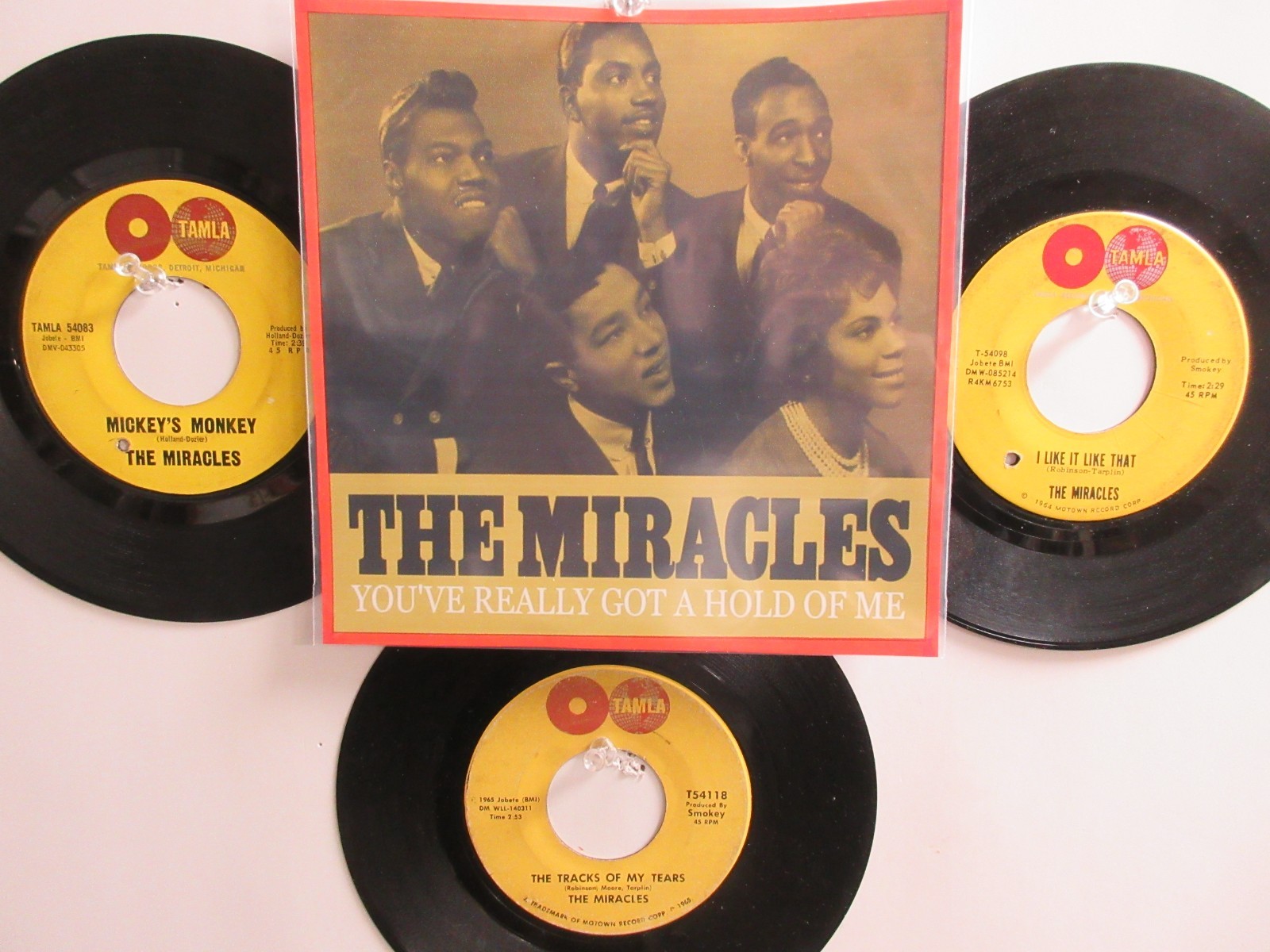 💥 4 THE MIRACLES HIT 45’s+1PICTURE[You Really Got A Hold On Me] THE 60’s ! 💥