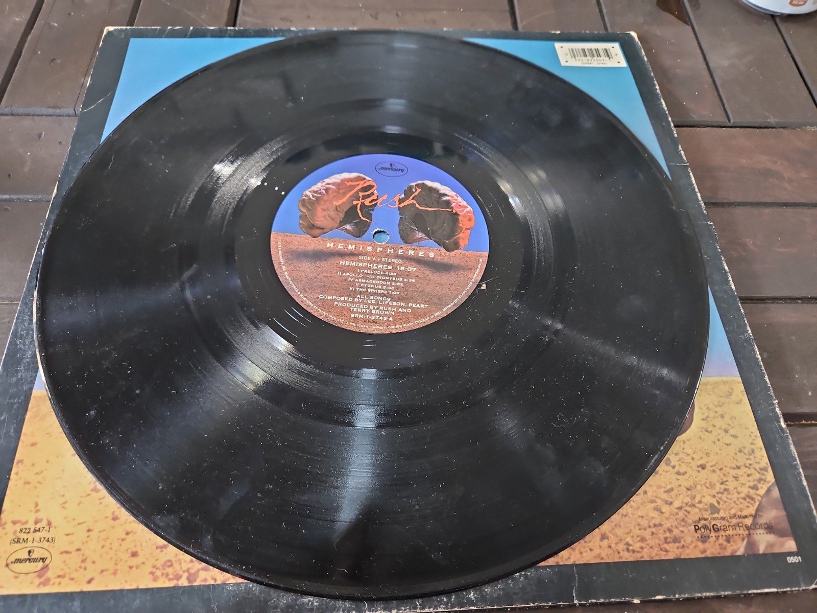 Rush Hemispheres Vinyl LP Record SRM-1-3743 1978 1st Issue VG-