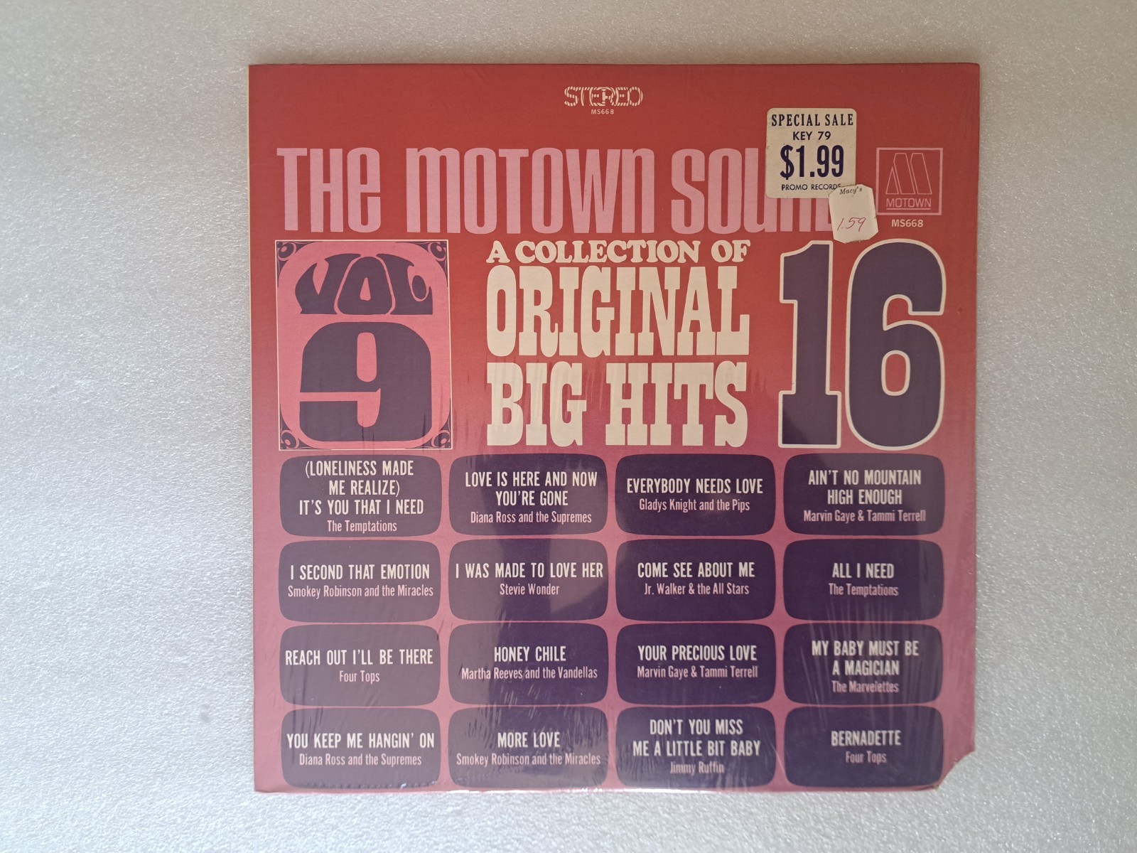 The Motown Sound A Collection Of 16 Big Hits Vol. 9 MS668 LP NM Shrink