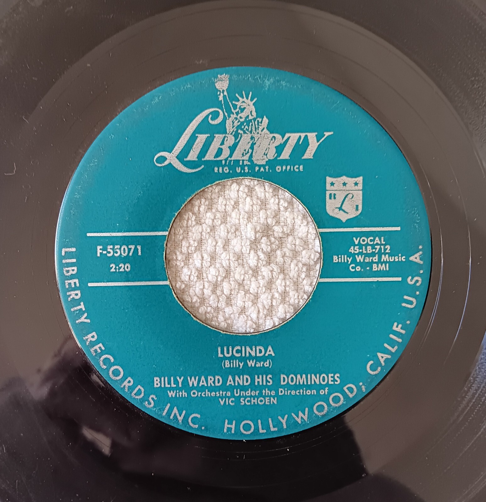 Billy Ward And His Dominoes, Lucinda/Star Dust, 45rpm, Liberty Records F-55071