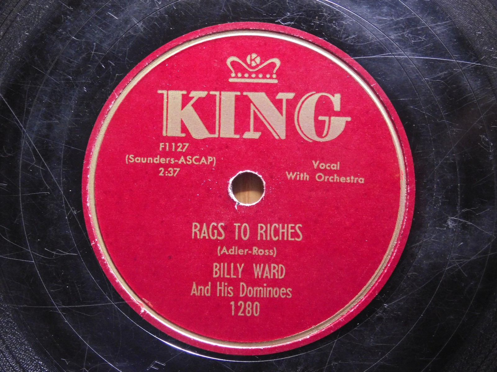 Billy Ward Doo Wop 78 Rags To Riches bw Dont Thank Me on King 1280