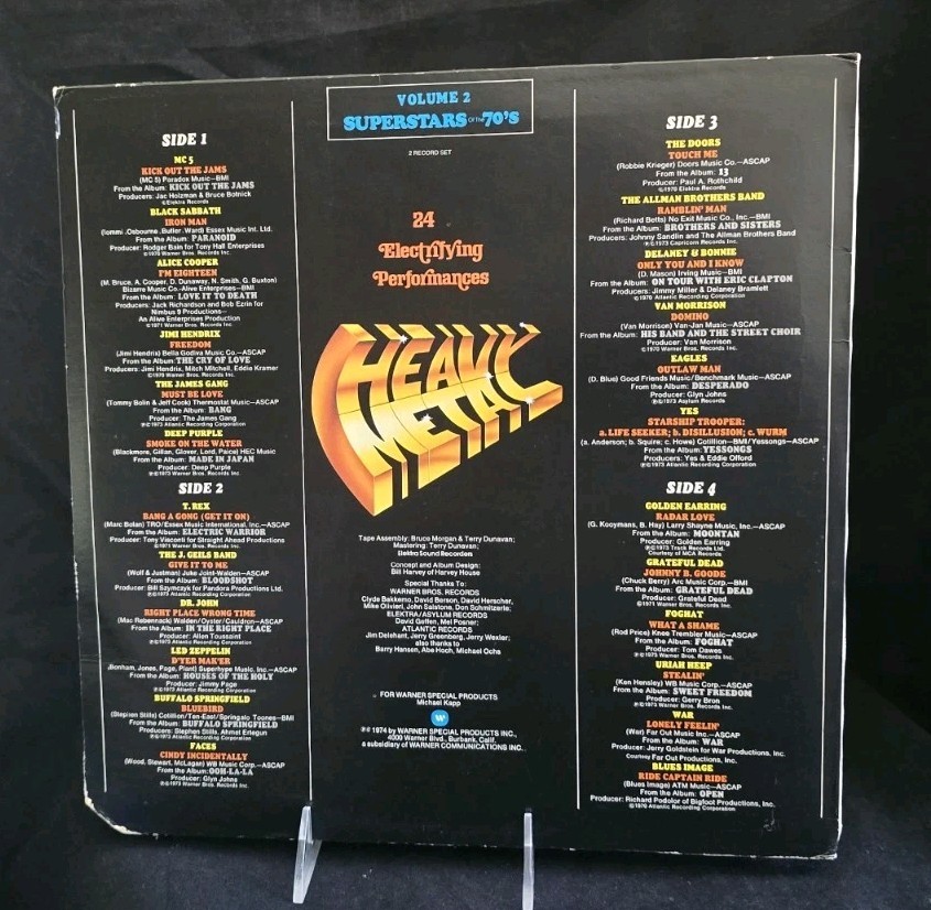 Heavy Metal – 24 Electrifying Performances – Var (LP) 2LPS, 1974, Warner Bros.