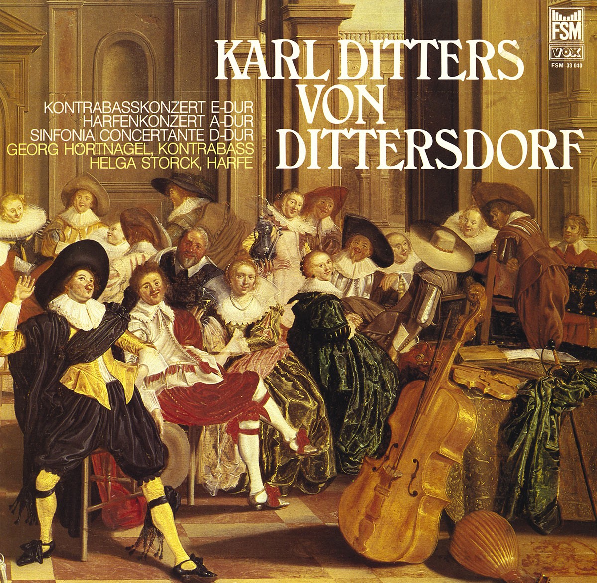 DITTERSDORF Double-Bass Concerto, Harp Concerto HORTNAGEL STORCK FAERBER FSM LP