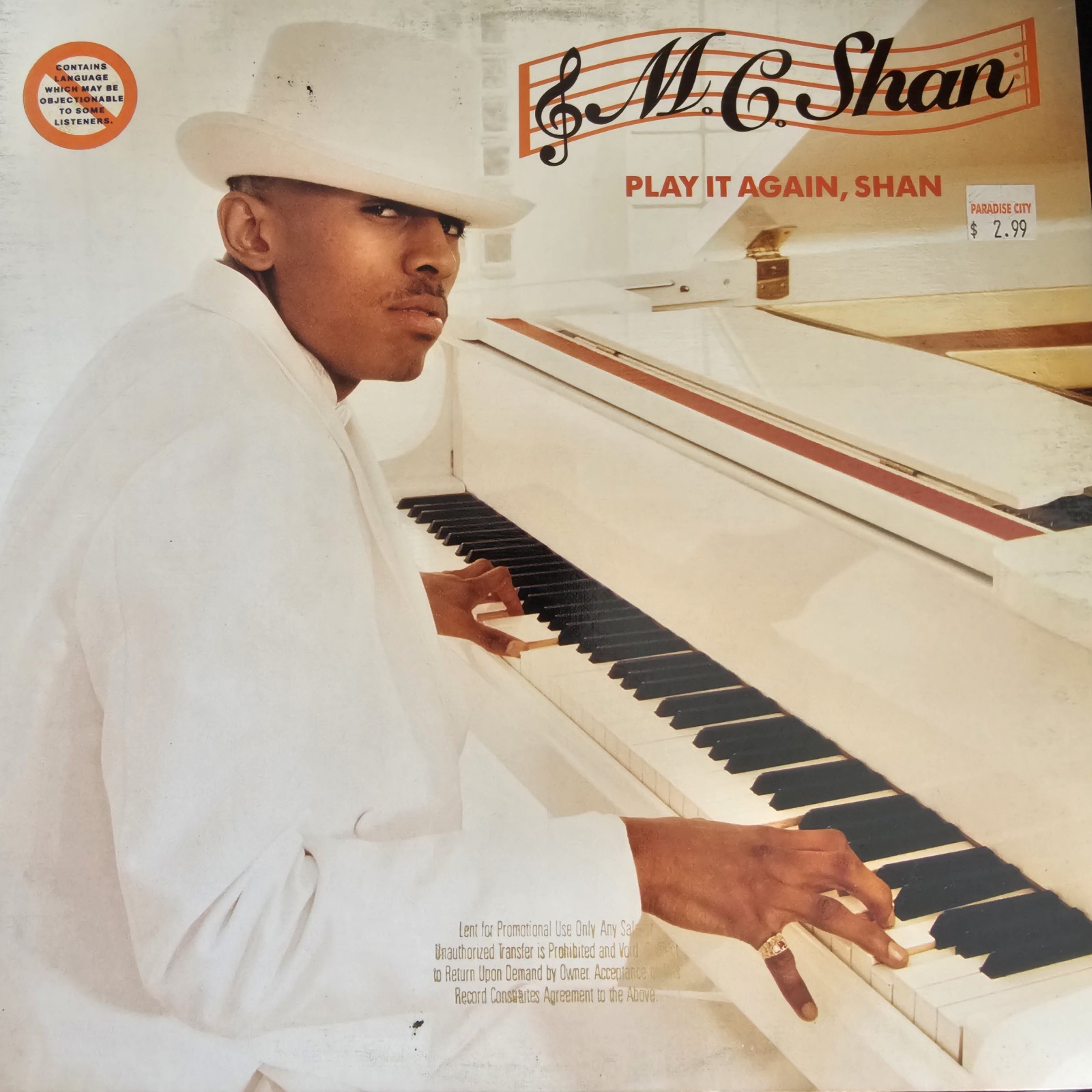 M.C. Shan Play It Again, Shan Vinyl Cold Chillin’ Rap 1990 12″ 33 RPM 1-26155