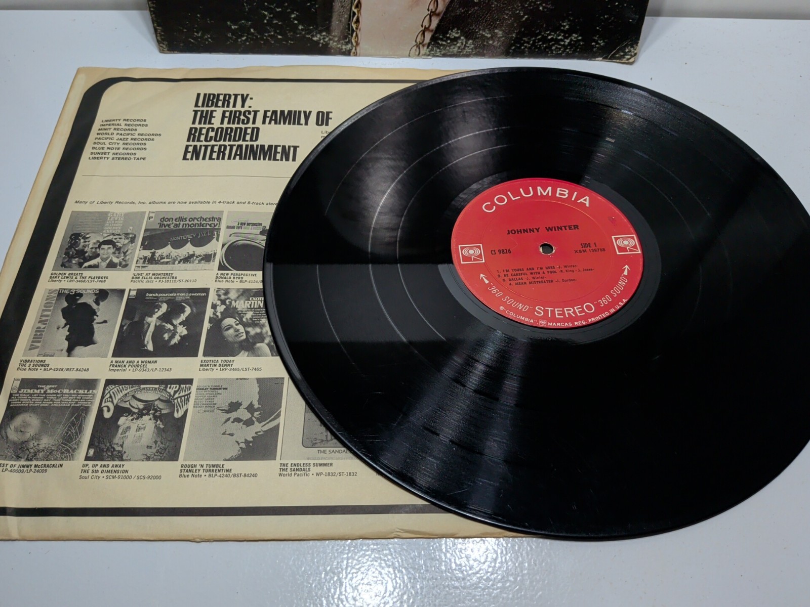 ✨VINTAGE✨Johnny Winter: Self Titled Vinyl Record Album LP Columbia CS 9826, 1969