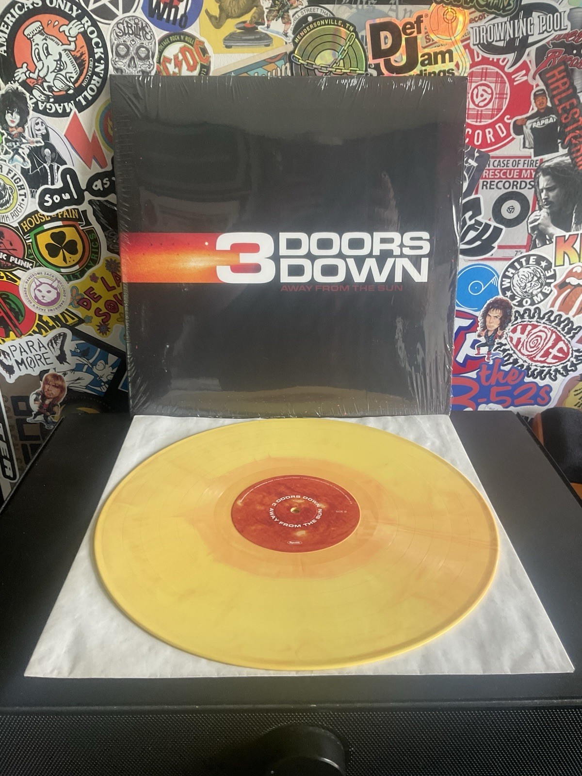 3 DOORS DOWN Away From The Sun VG++ ORANGE GALAXY VINYL