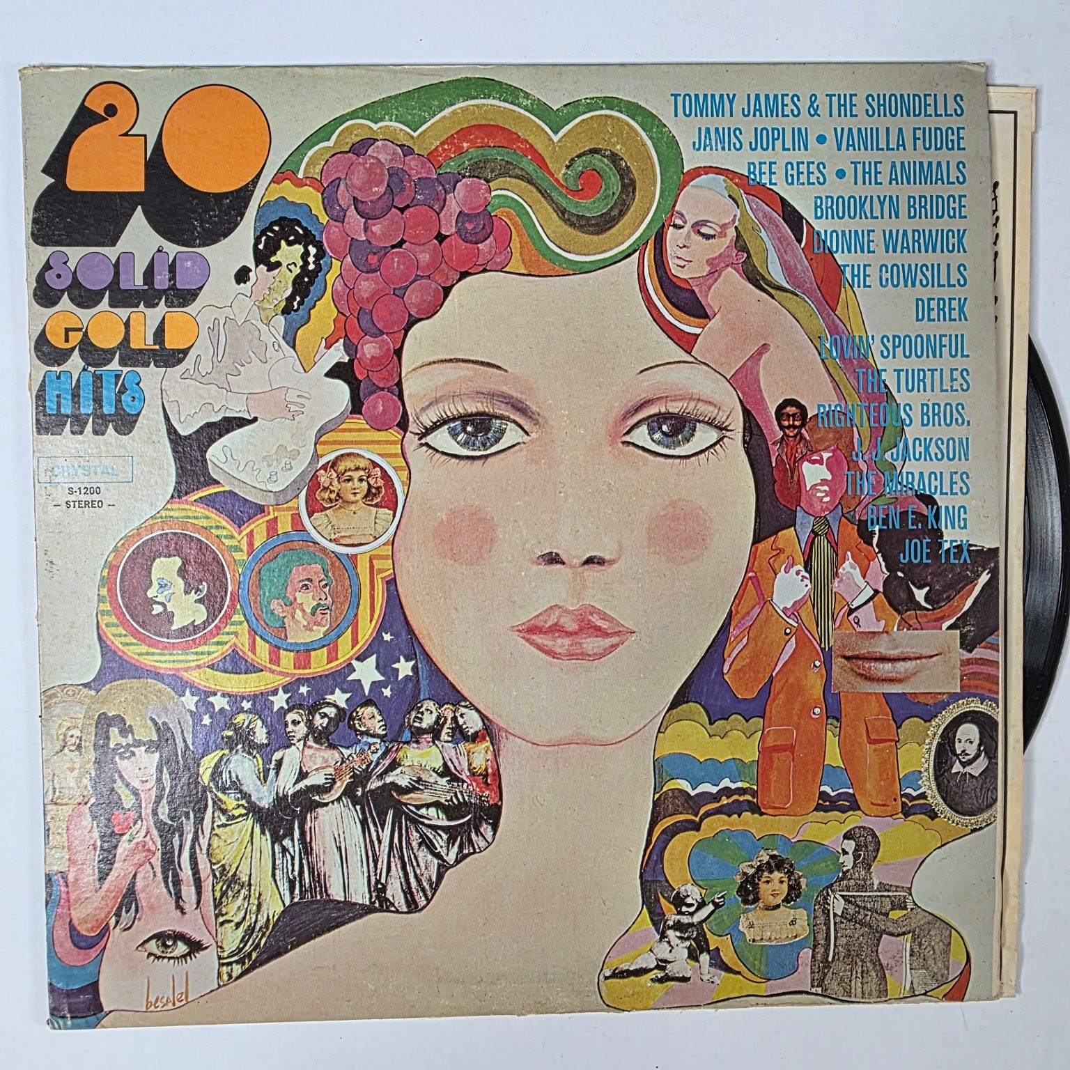 20 Solid Gold Hits LP Record 1970 Crystal Corporation Pop Rock Soul 33 RPM