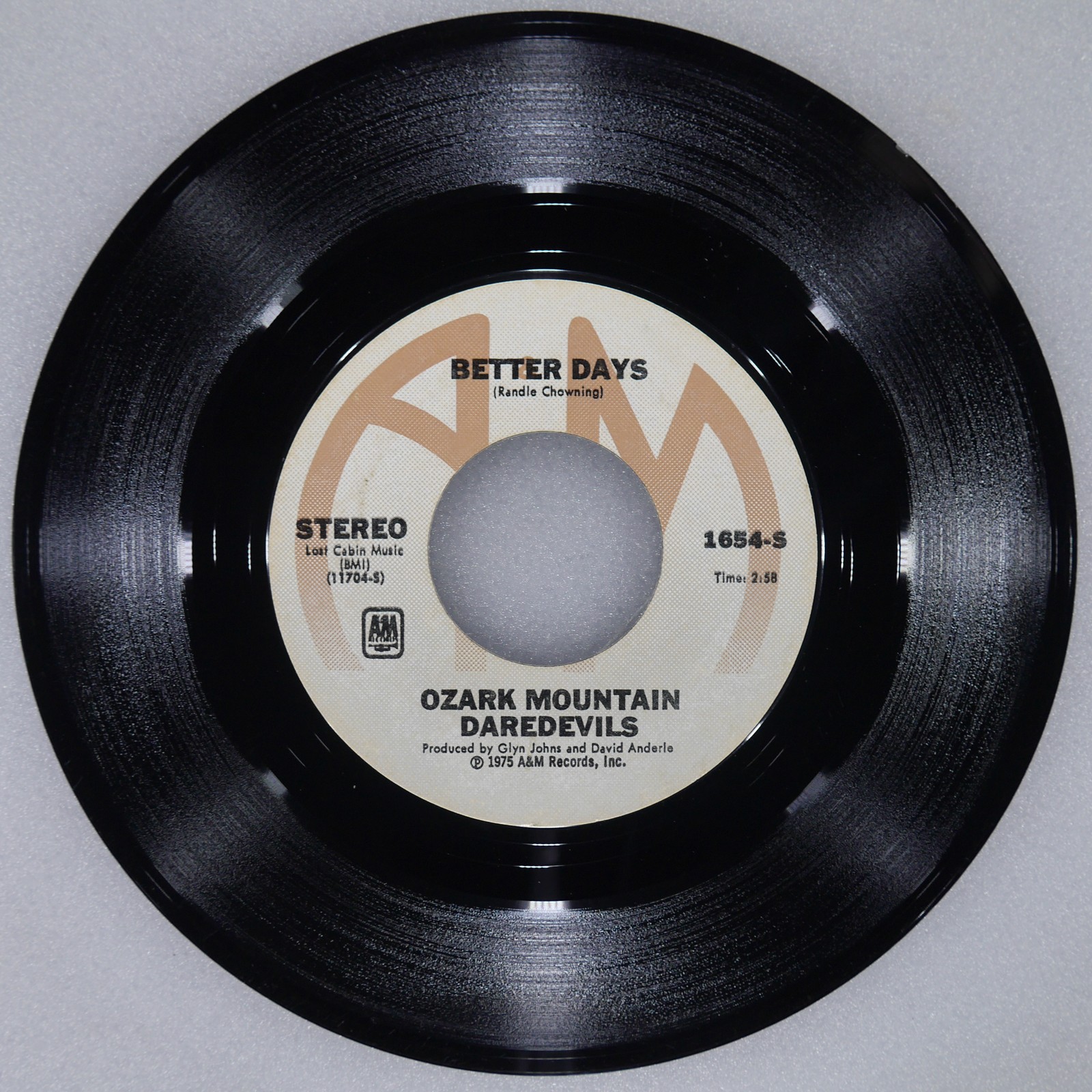 OZARK MOUNTAIN DAREDEVILS Jackie Blue / Better Days A&M 1654-S VG+ 45 1975 7″