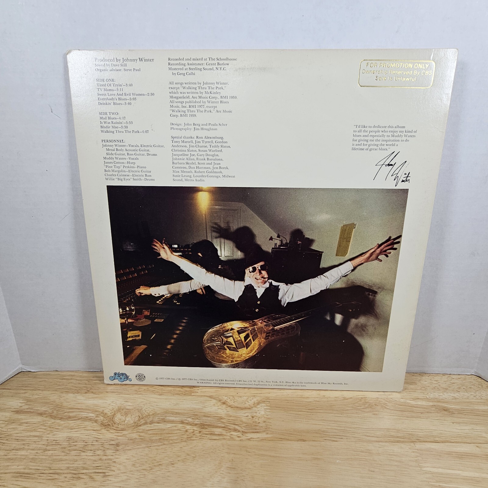 Johnny Winter Nothin’ But The Blues Blue Sky White Label Demo Promo