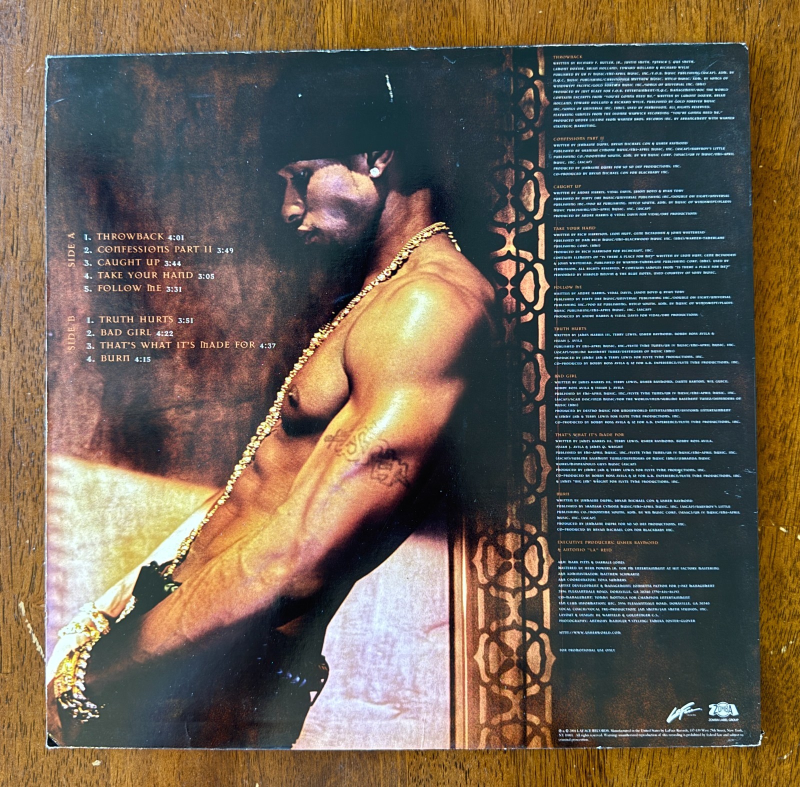 Usher – Confessions (Selected Tracks) [2004] 12″ LP Vinyl – Promo, La Face, EX