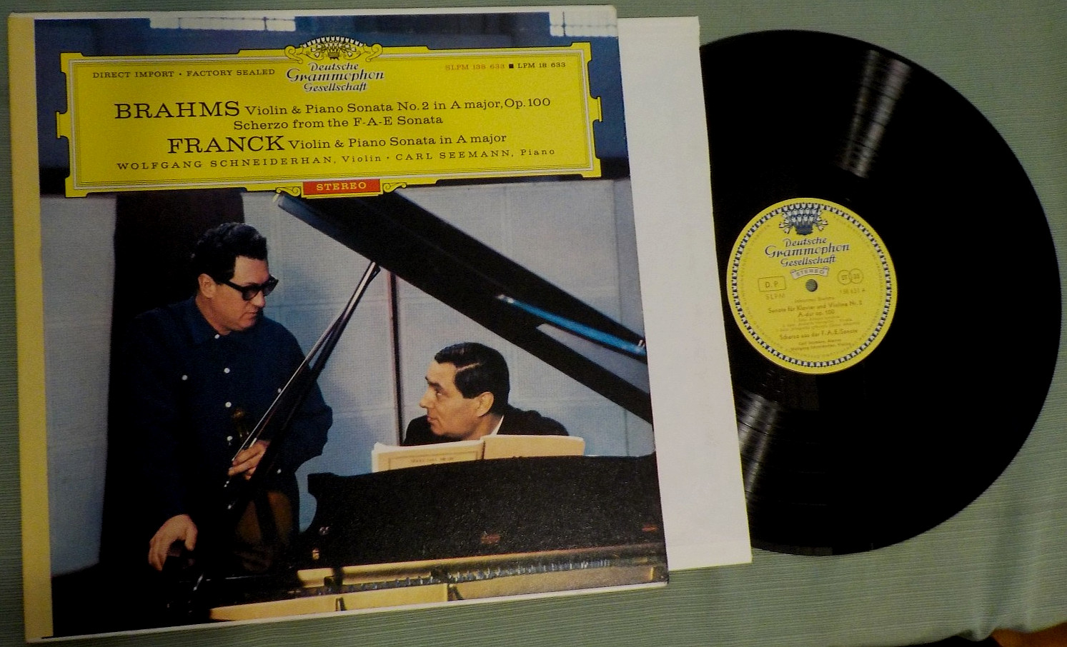 DGG 138633 SLPM Red Stereo Brahms 7 Franck Sonatas, Violin & Piano Schneiderhan