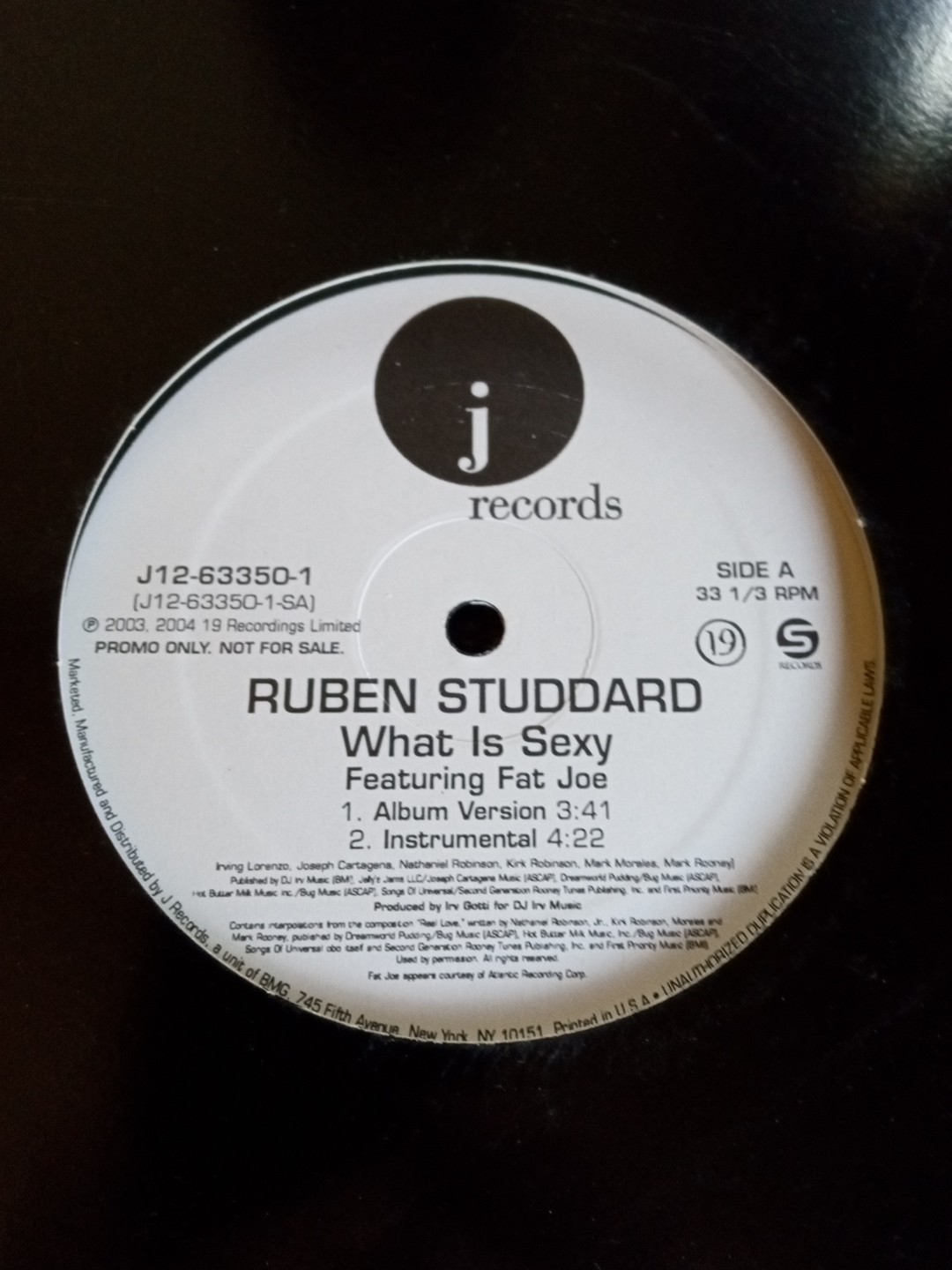 RUBEN STUDDARD WHAT IS SEXY 12″ Vinyl Record PROMO NEW NEVER PLAYED