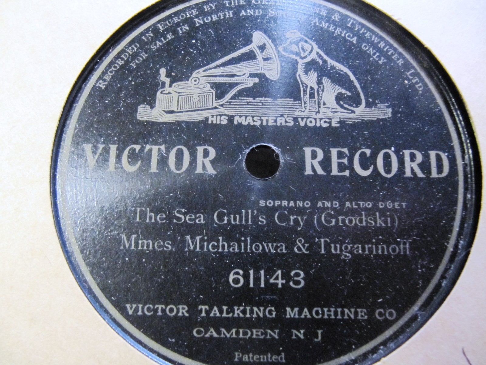 1905 Russian G&T Maria Michailova Klaudia TUGARINOFF FOLK Song The Seagull’s Cry