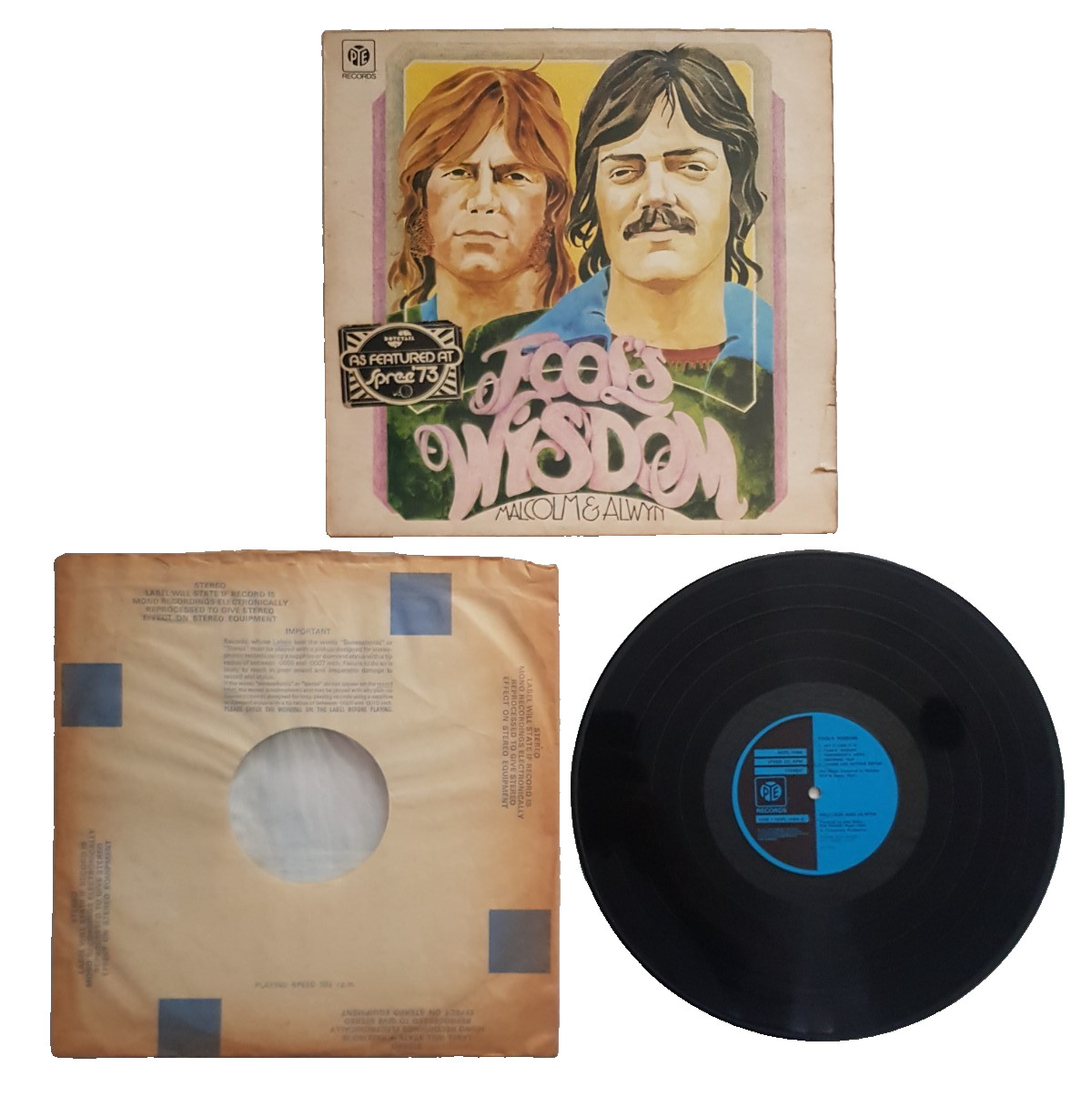 Malcolm & Alwyn Fool’s Wisdom 12” LP Vinyl Album Record 1973 PYE Records