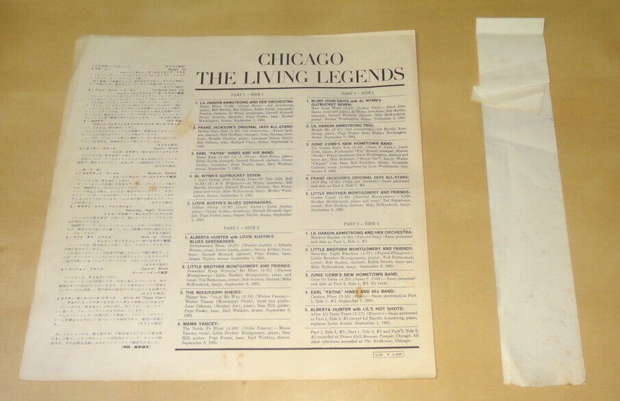 CHICAGO BLUES LIVING LEGENDS 2LP BOX 1961 JAPAN RIVERSIDE SR 7038 OBI MUDDY KING
