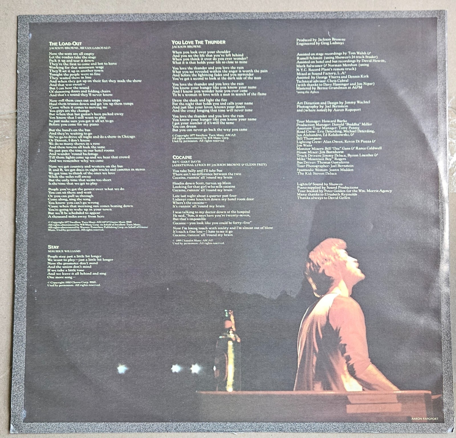 Jackson Browne, Running On Empty; AUTOGRAPHED LP Vinyl w/ Booklet