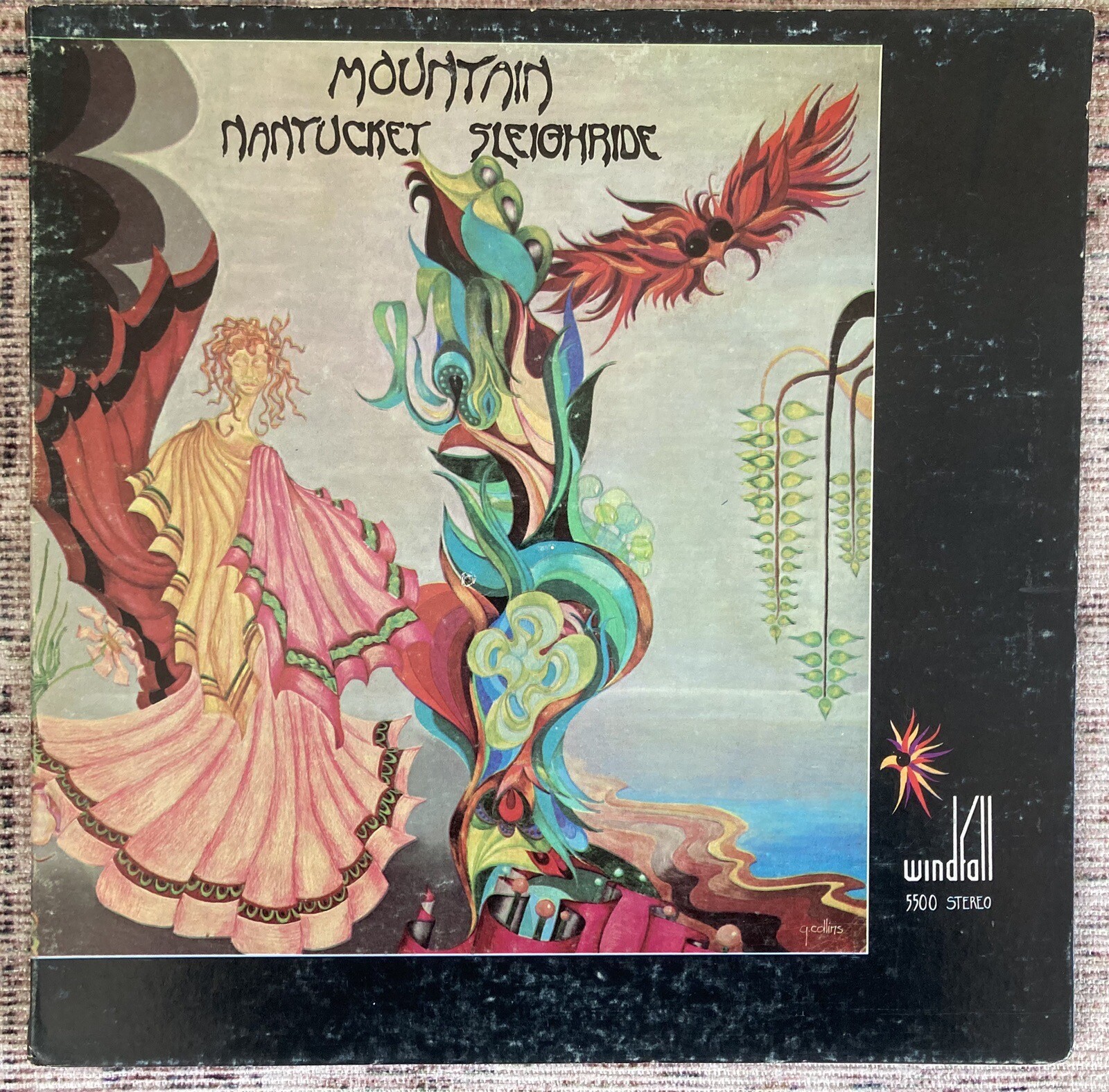 Mountain “Nantucket Sleighride” Vinyl LP 1st Press Windfall 5500 Cleaned Tested