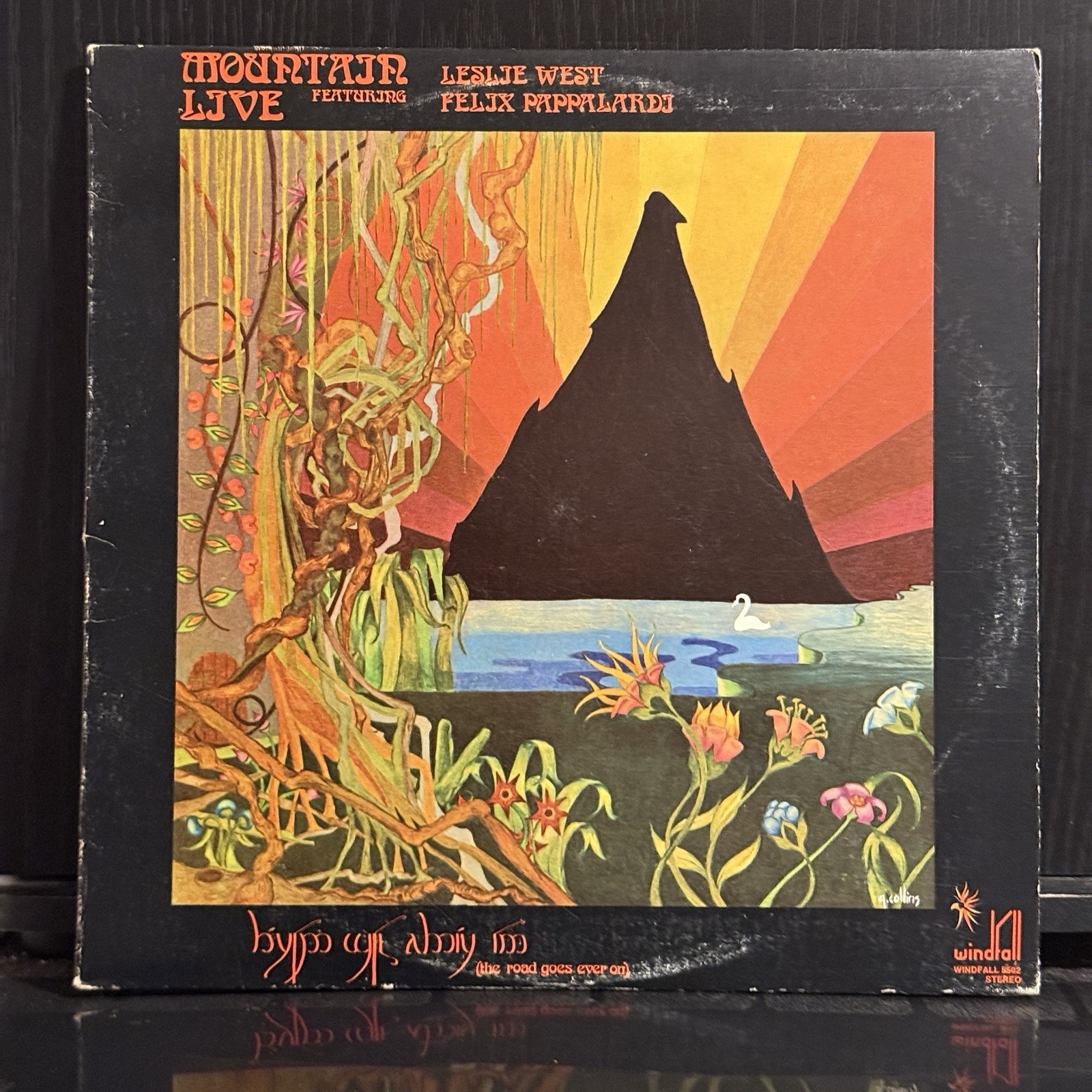 MOUNTAIN Live The Road Goes Ever On 1972 Windfall 1st Press 5502 Long Red NM/VG+