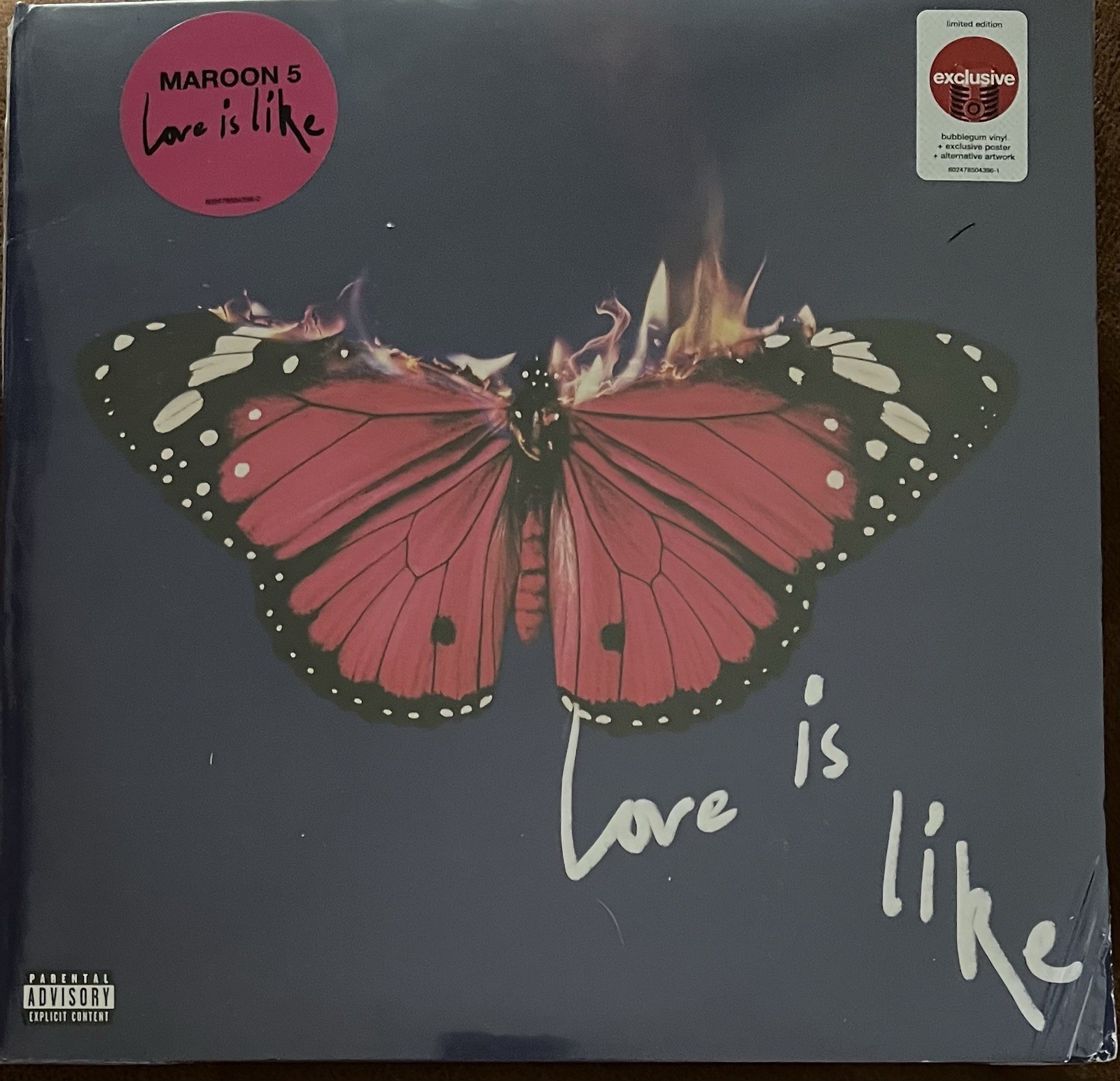 Maroon 5 – LOVE IS LIKE Limited Bubblegum Pink Colored Vinyl LP + Poster SEALED