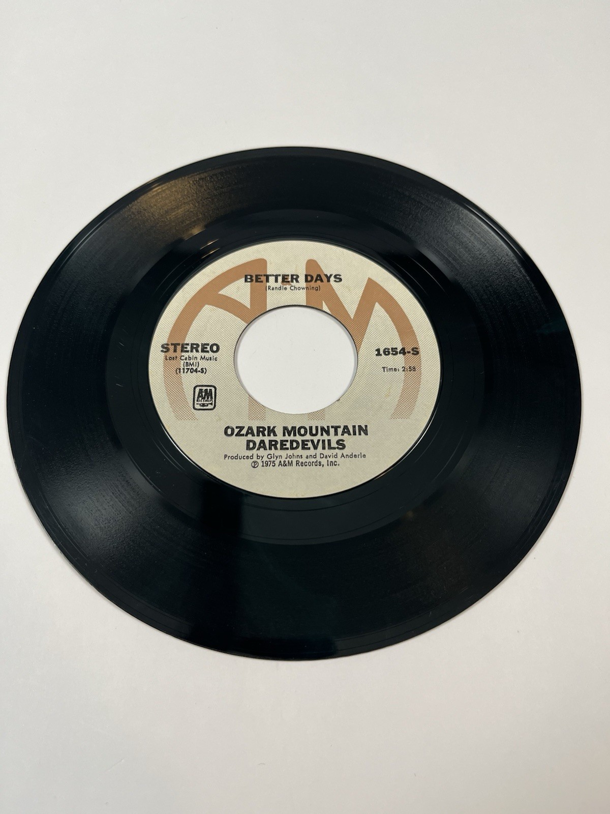 Ozark Mountain Daredevils 1975 45 RPM Vinyl, Better Days Jackie Blue, Am Records