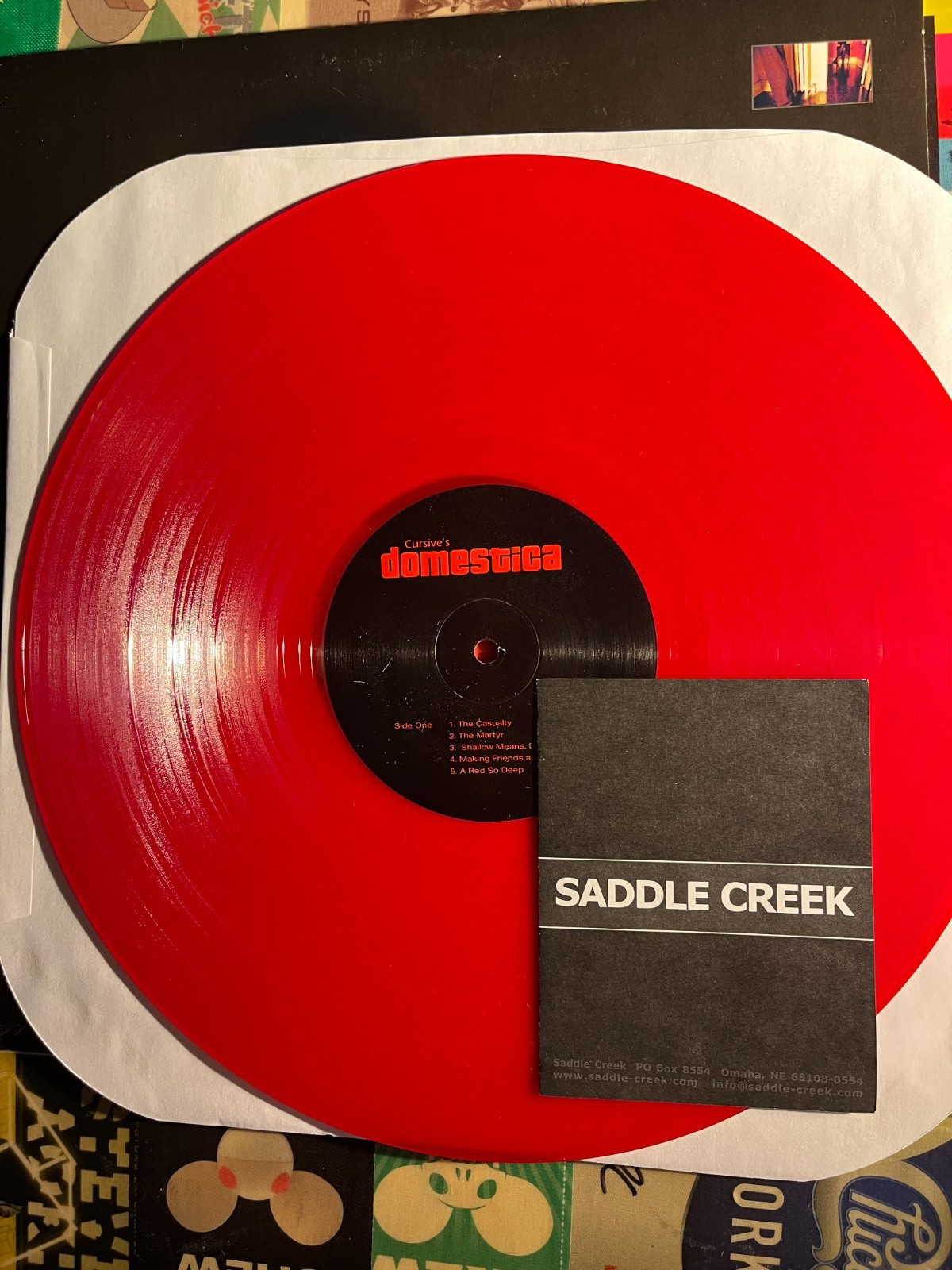 Cursive “Domestica” LP – 12″ Translucent Red Vinyl – Saddle Creek 2000