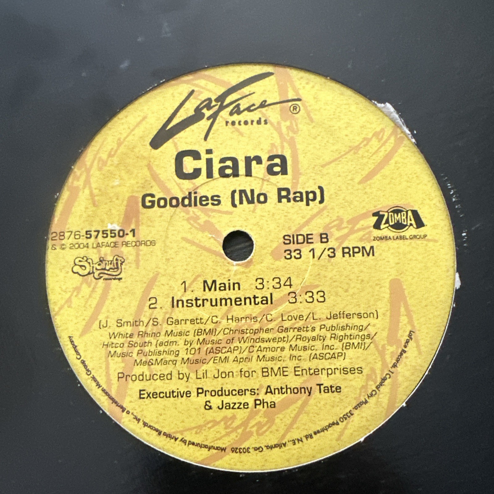 Ciara GOODIES featuring Petey Pablo 12″ Single Vinyl, La Face Records, 2004