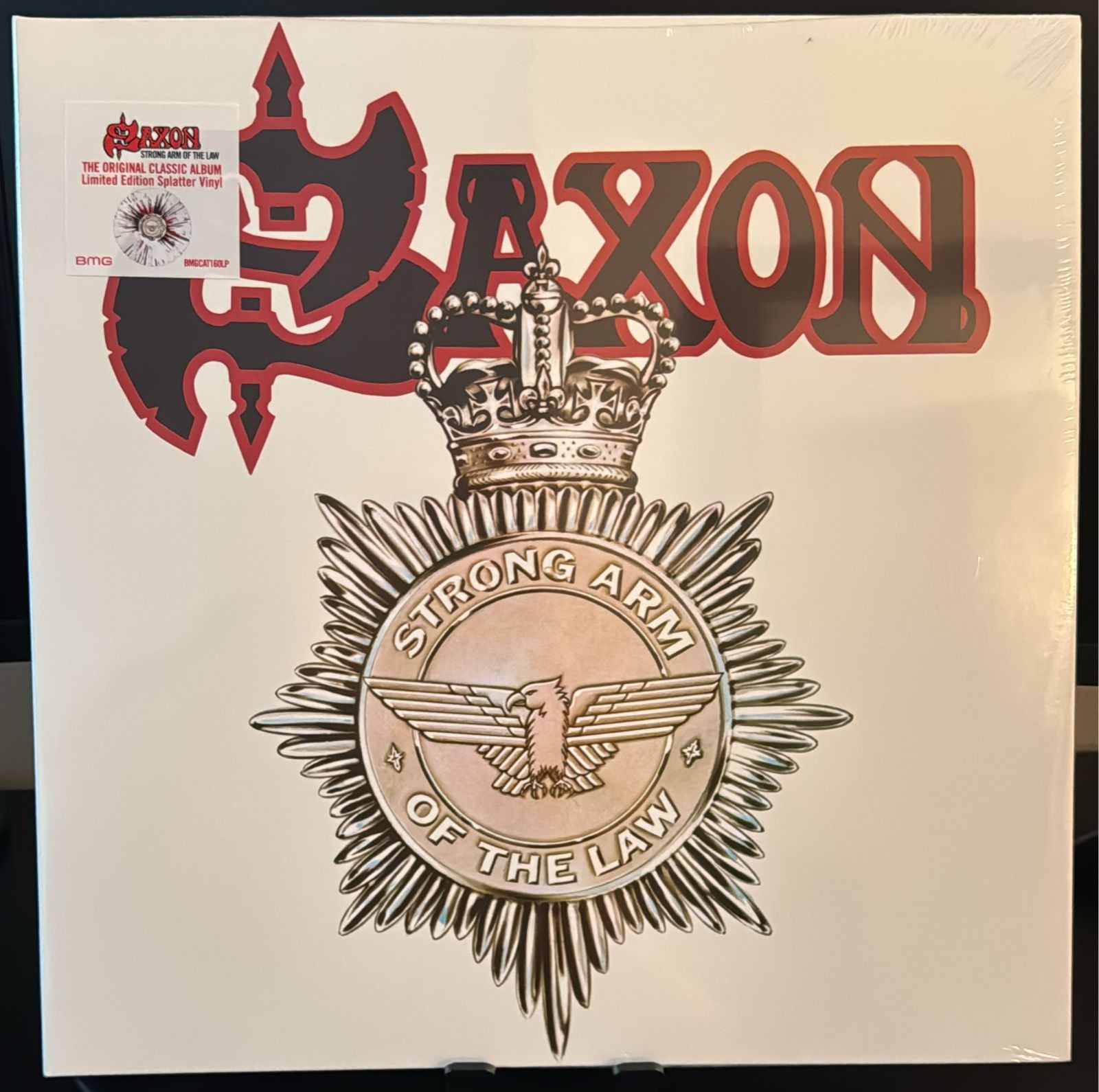 Saxon – Strong Arm Of The Law – 2018 Lmt Ed White/Black/Red Splatter Vinyl NEW