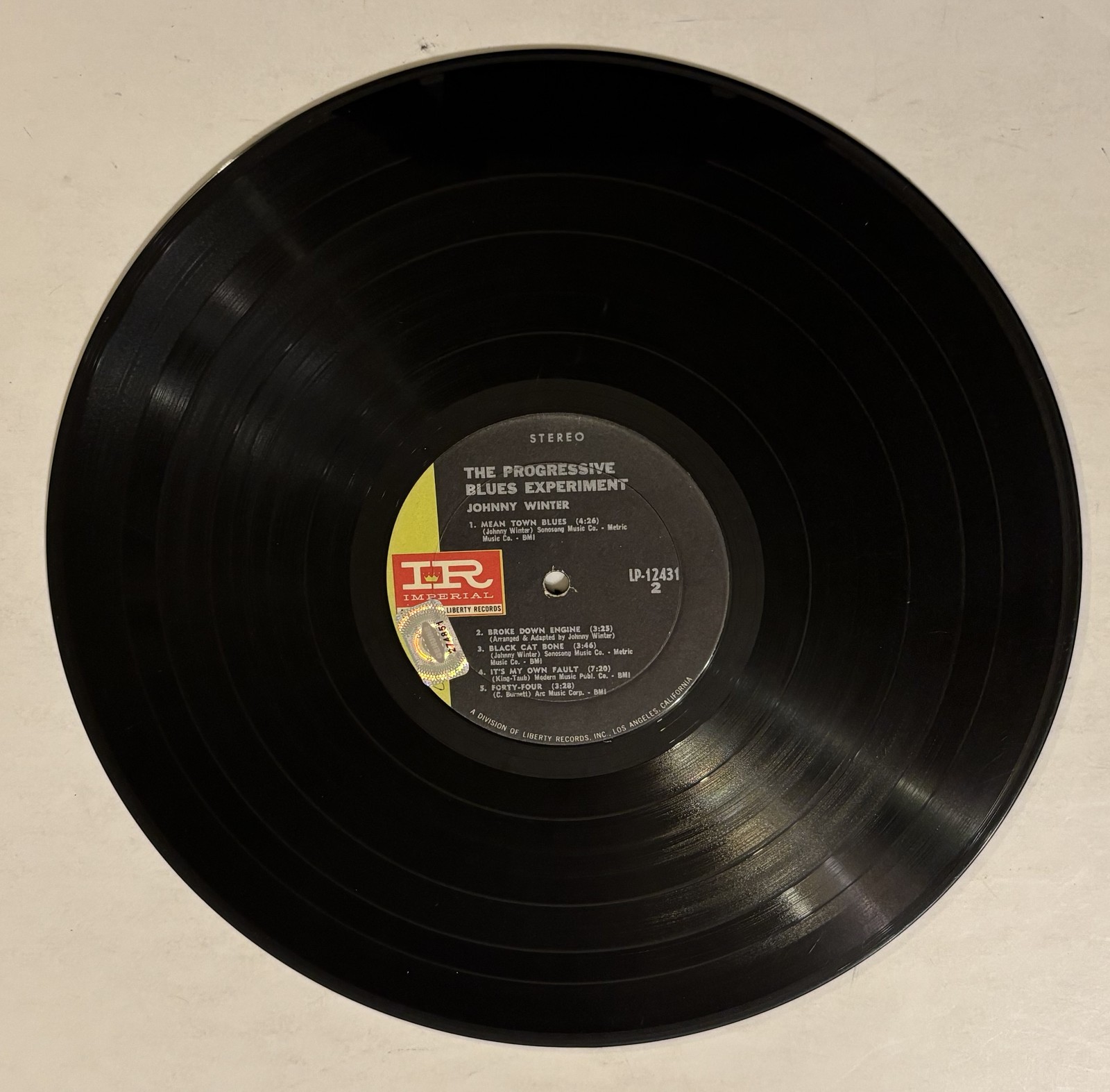 Johnny Winter Progressive Blues Experiment LP Vinyl Record 1968 Imperial G-VG