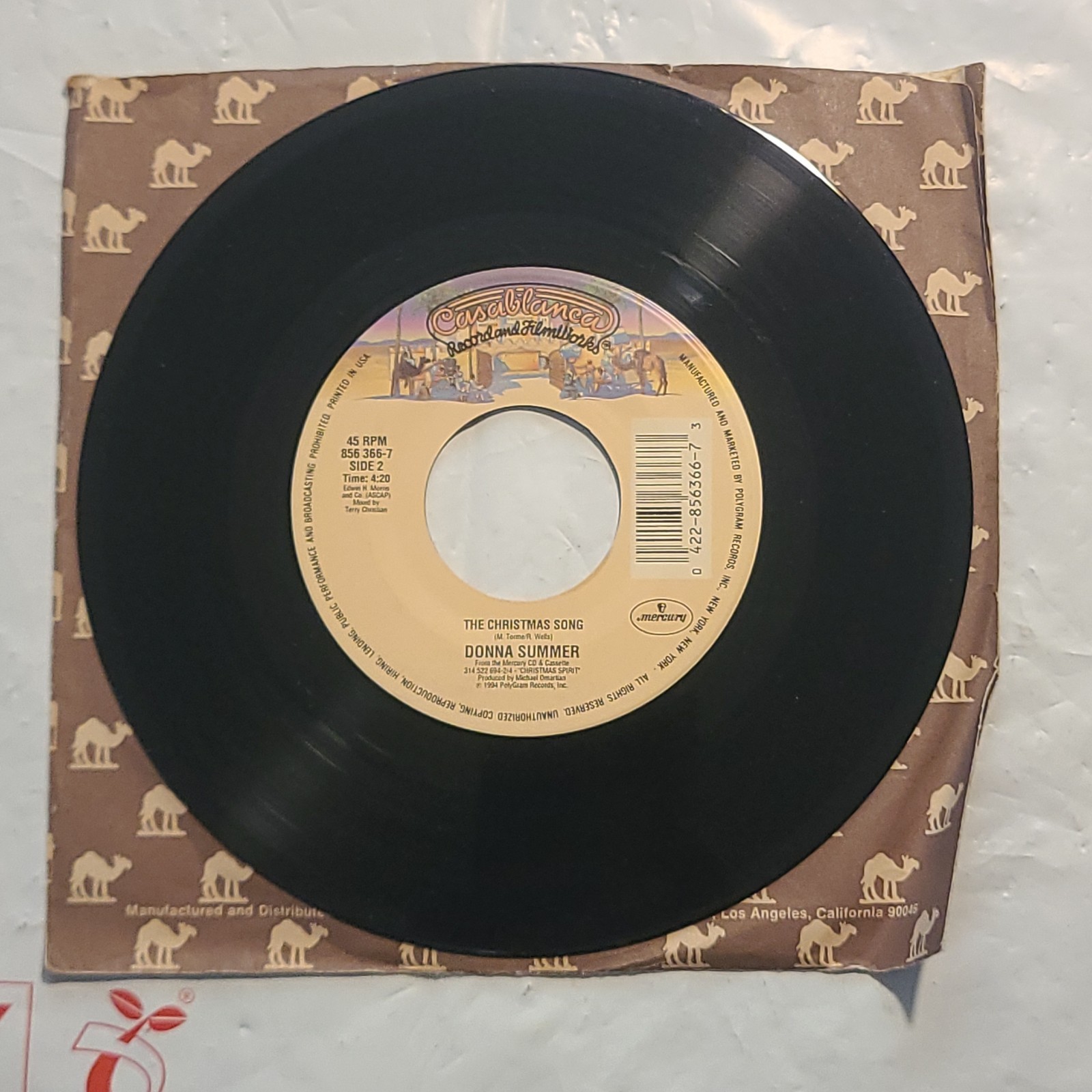 Donna Summer – The Christmas Song/ Melody Of Love – Casablanca 45 RPM Record
