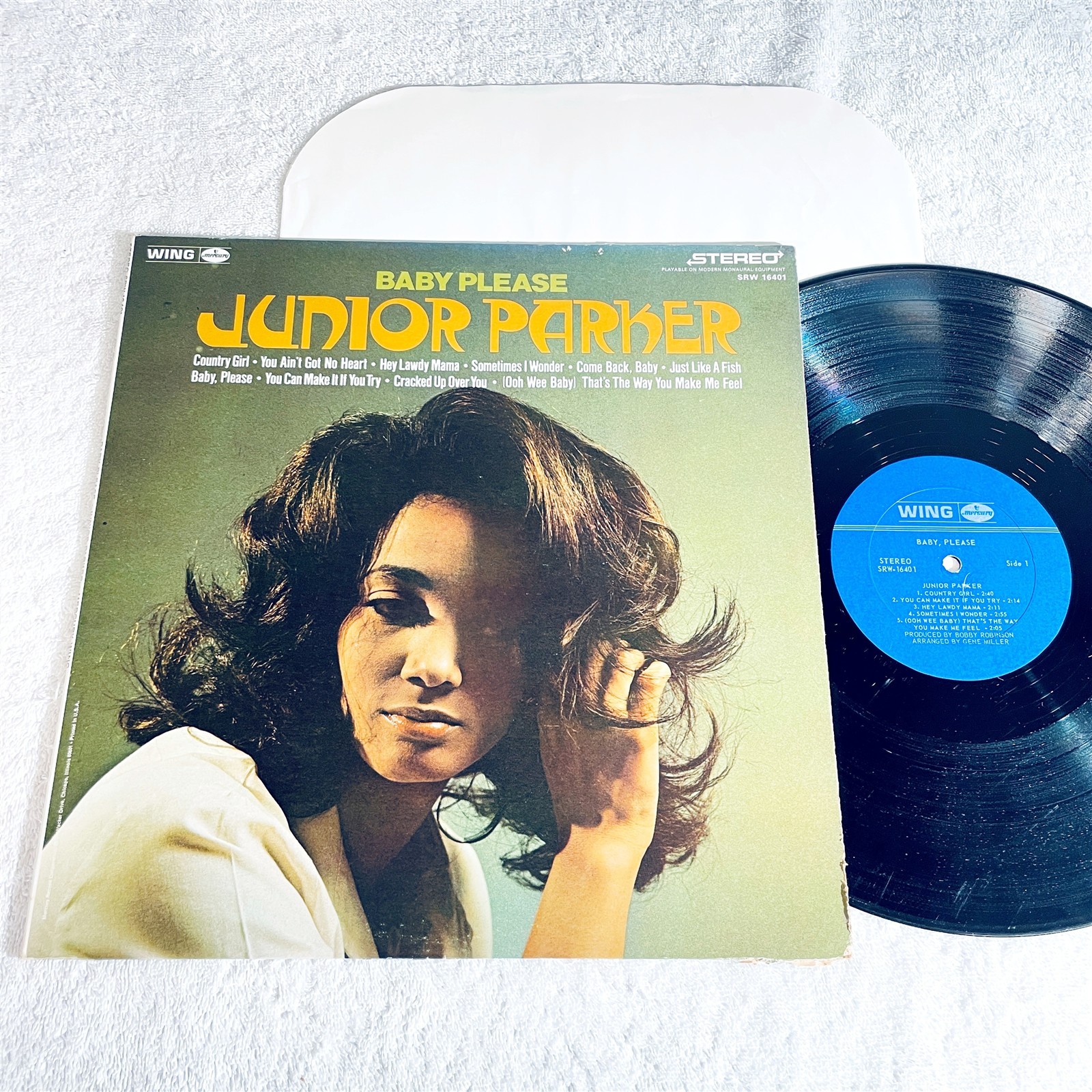 Junior Parker “Baby Please” 1969 Jazz-Blues LP, VG, on Wing/Mercury #SRW-16401