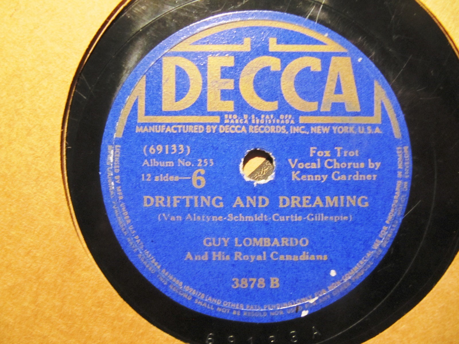 1939 GUY LOMBARDO Royal Canadians Drifting and Dreaming/ When Organ DECCA 3878