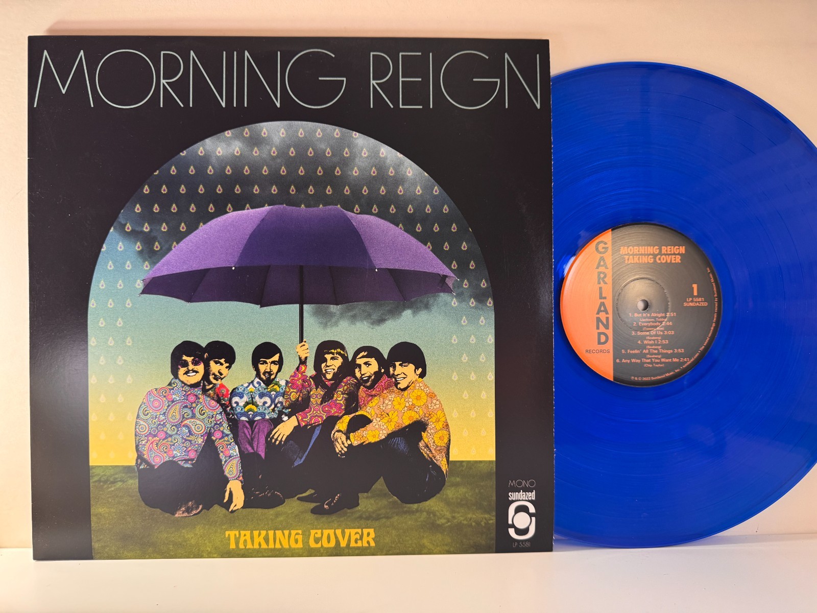 Garage Rock LP THE MORNING REIGN Taking Cover Sundazed 2022 Blue Vinyl Near Mint