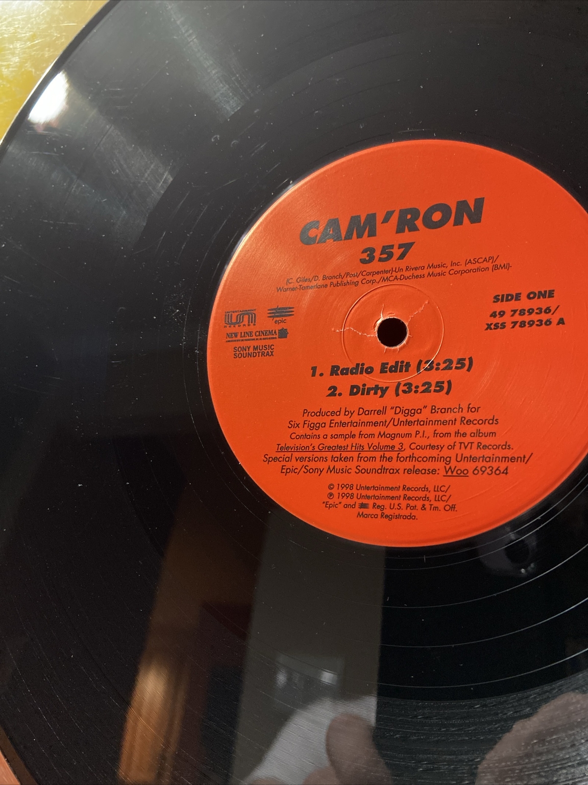 Cam’ron – 357 (12” Single), US 1998 VINYL/ WOO MOVIE / Shrink / EX