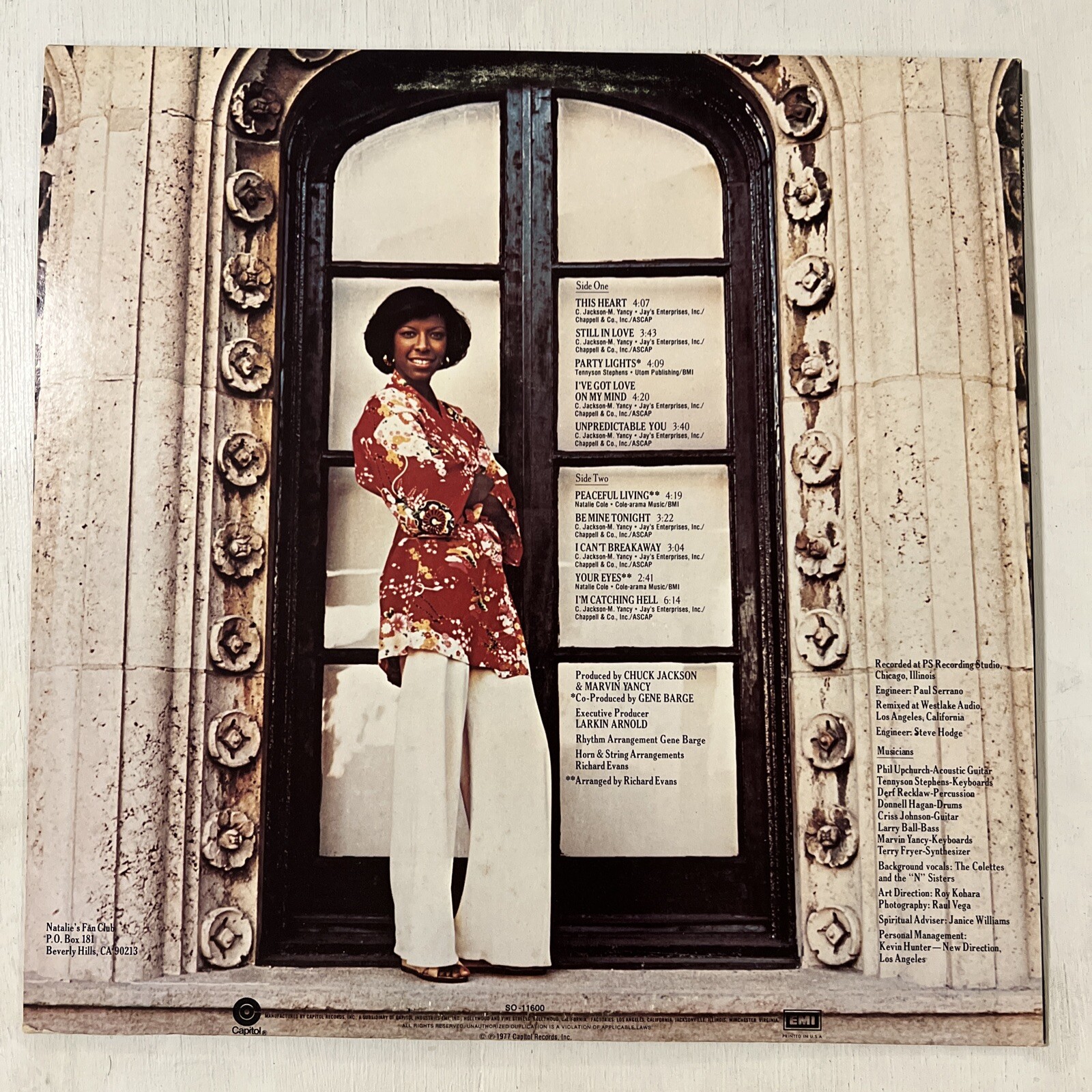 Natalie Cole Unpredictable LP 1977 Capitol Records SO-11600 VG+/VG+
