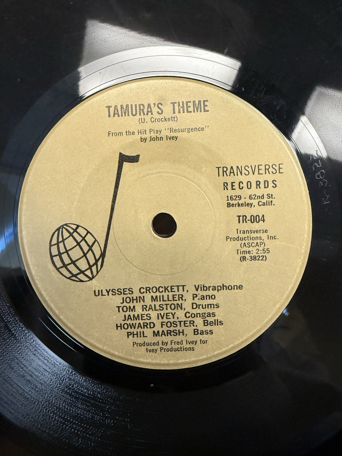 Funky Resurgence / Tamuras Theme Ulysses Crockett 7” 45 Transverse Funk Soul
