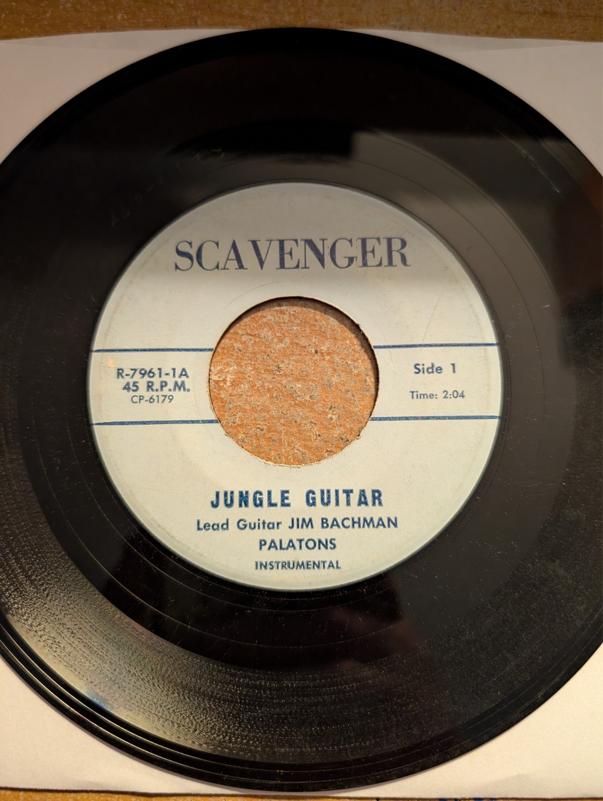SURF EXOTICA The Palatons Jungle Guitar / Love Angel Scavenger 7961 1961 VG HEAR