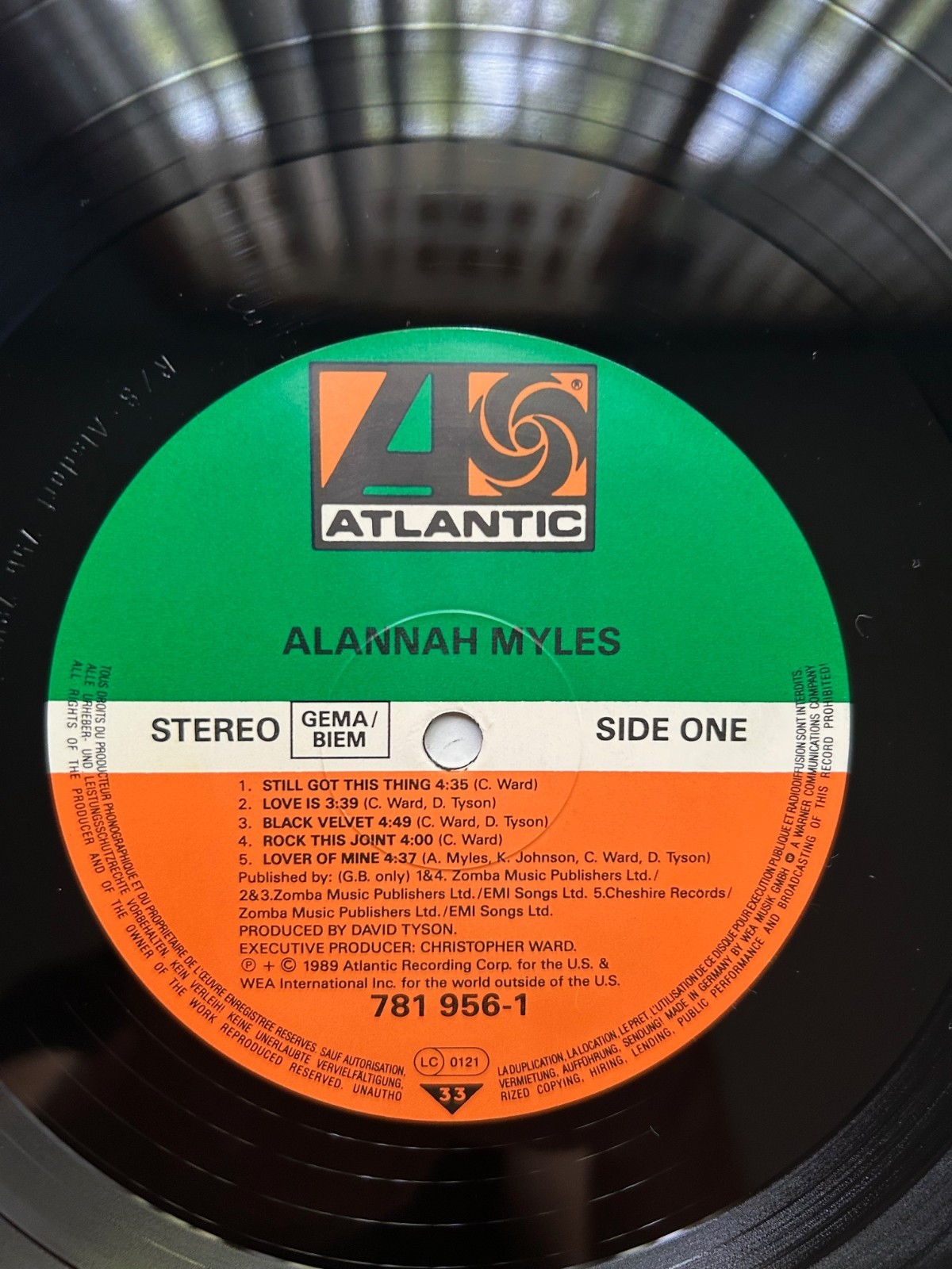 ALANNAH MYLES ~Original 1989 1st Press Germany S/T Vinyl LP~ R/S Alsdorf EX++