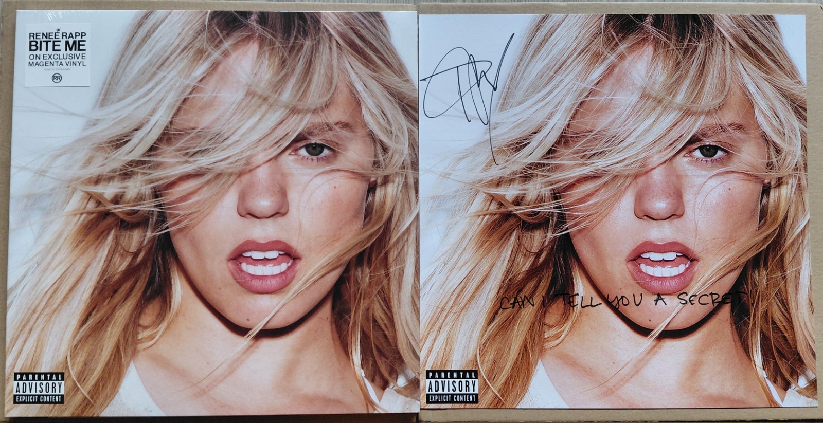 Renee Rapp Bite Me Magenta Vinyl & SIGNED 12″ Print with Handwritten Lyric