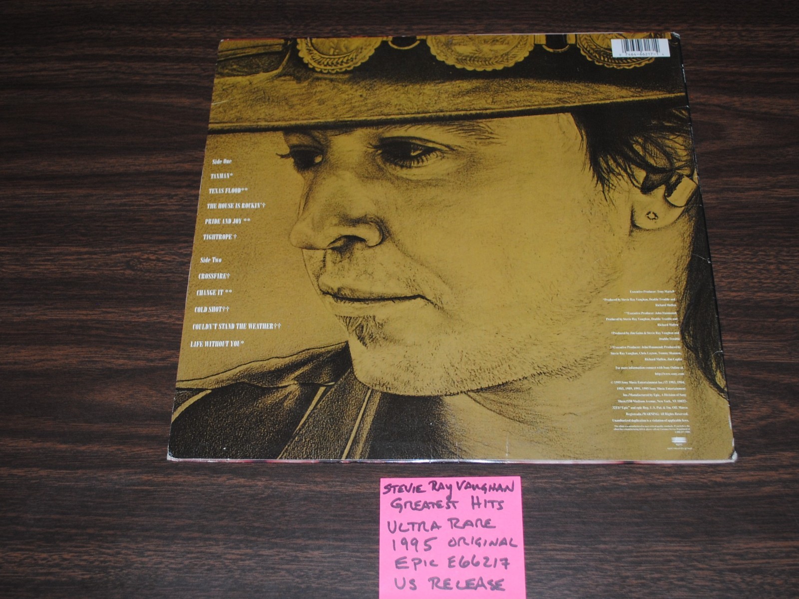 Stevie Ray Vaughan~Greatest Hits~MEGA RARE!! 1995 Original Epic (EX) LP~Tested!!