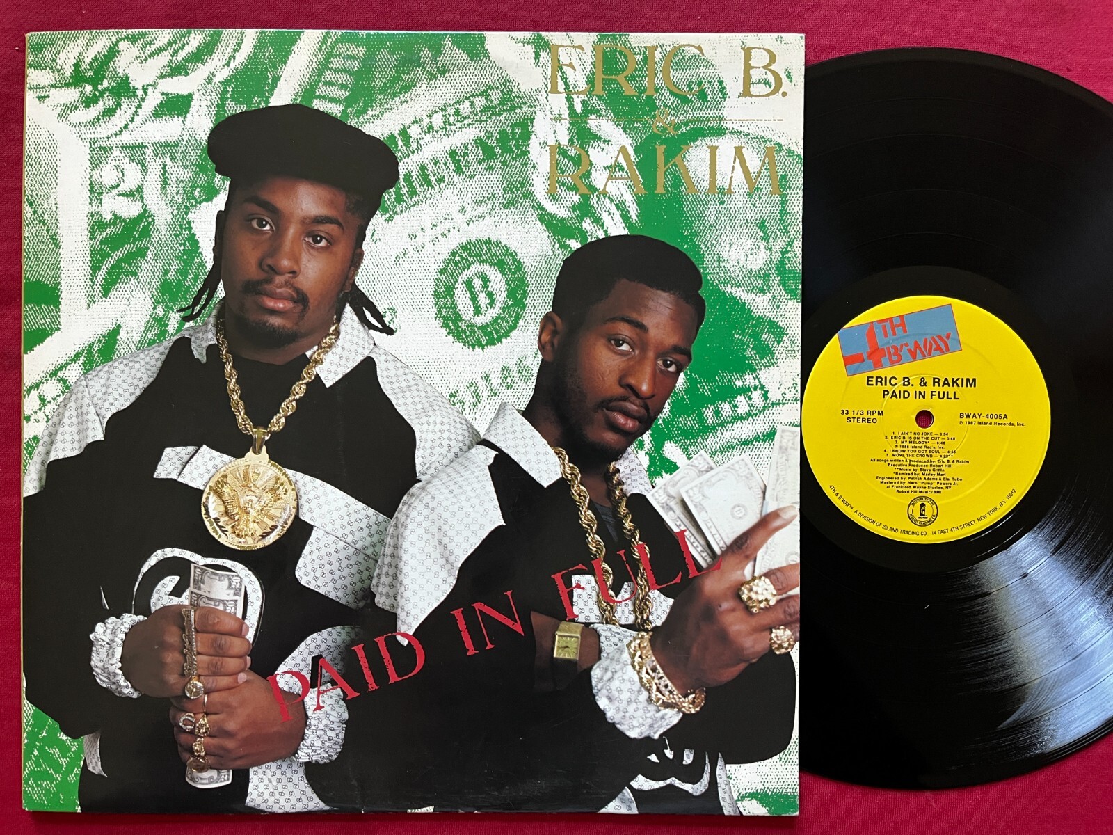 ERIC B. & RAKIM~PAID IN FULL LP (1987)ORIG PRESS LEGENDARY HIP HOP! 4TH BROADWAY