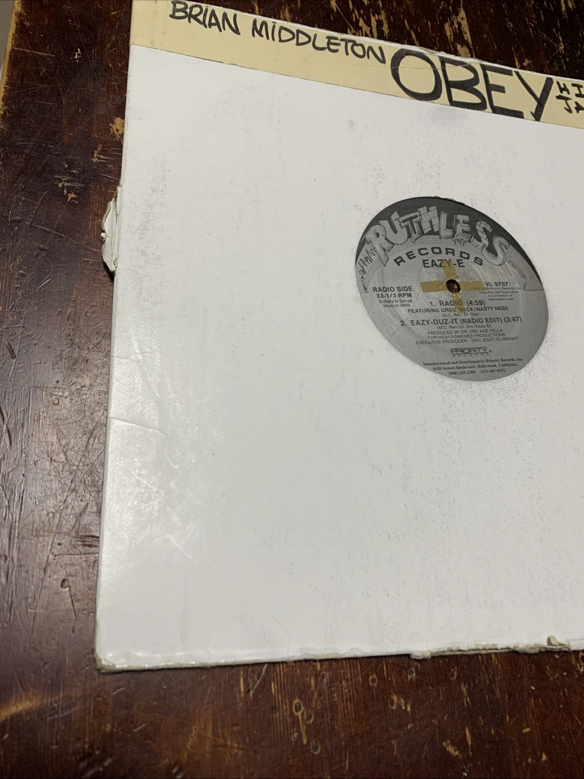 Eazy-E (Eazy-Duz-It) Original 12” Single Vinyl Record