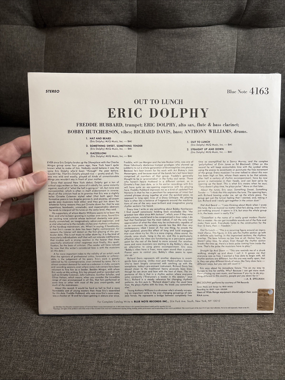 Eric Dolphy – Out To Lunch, NEW Vinyl Lp BLUE NOTE, 2016 German Audiophile Press