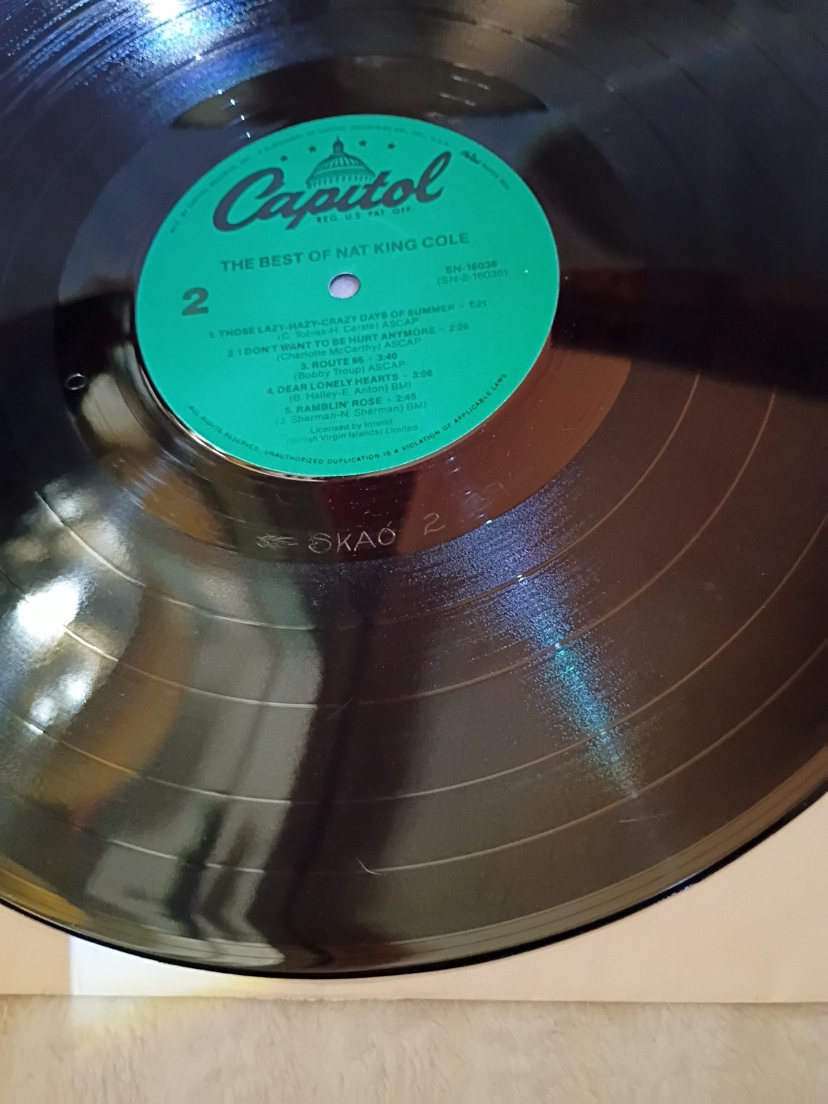 Nat King Cole The Best Of Nat King Cole Vinyl LP 1960s Capitol Records ST-2944