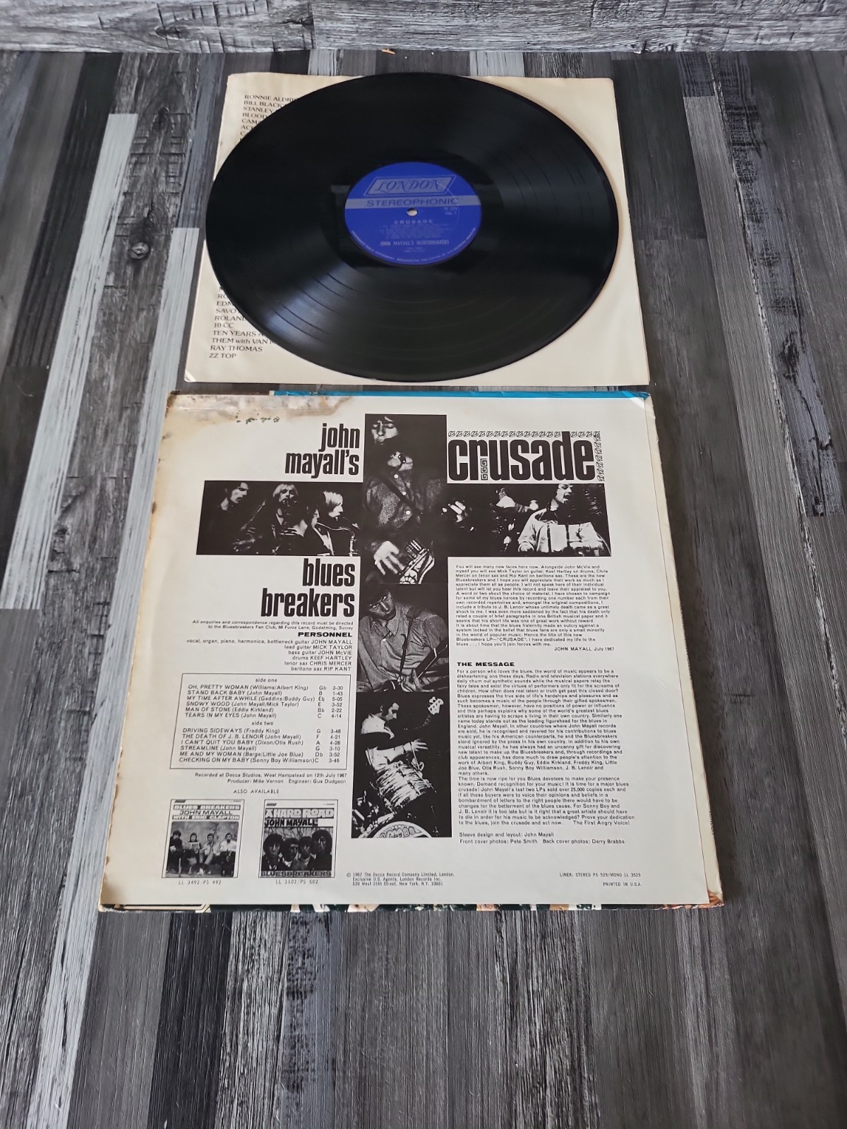 John Mayall’s – Blues Breakers Crusade (London PS 529) LP Album Vinyl Record